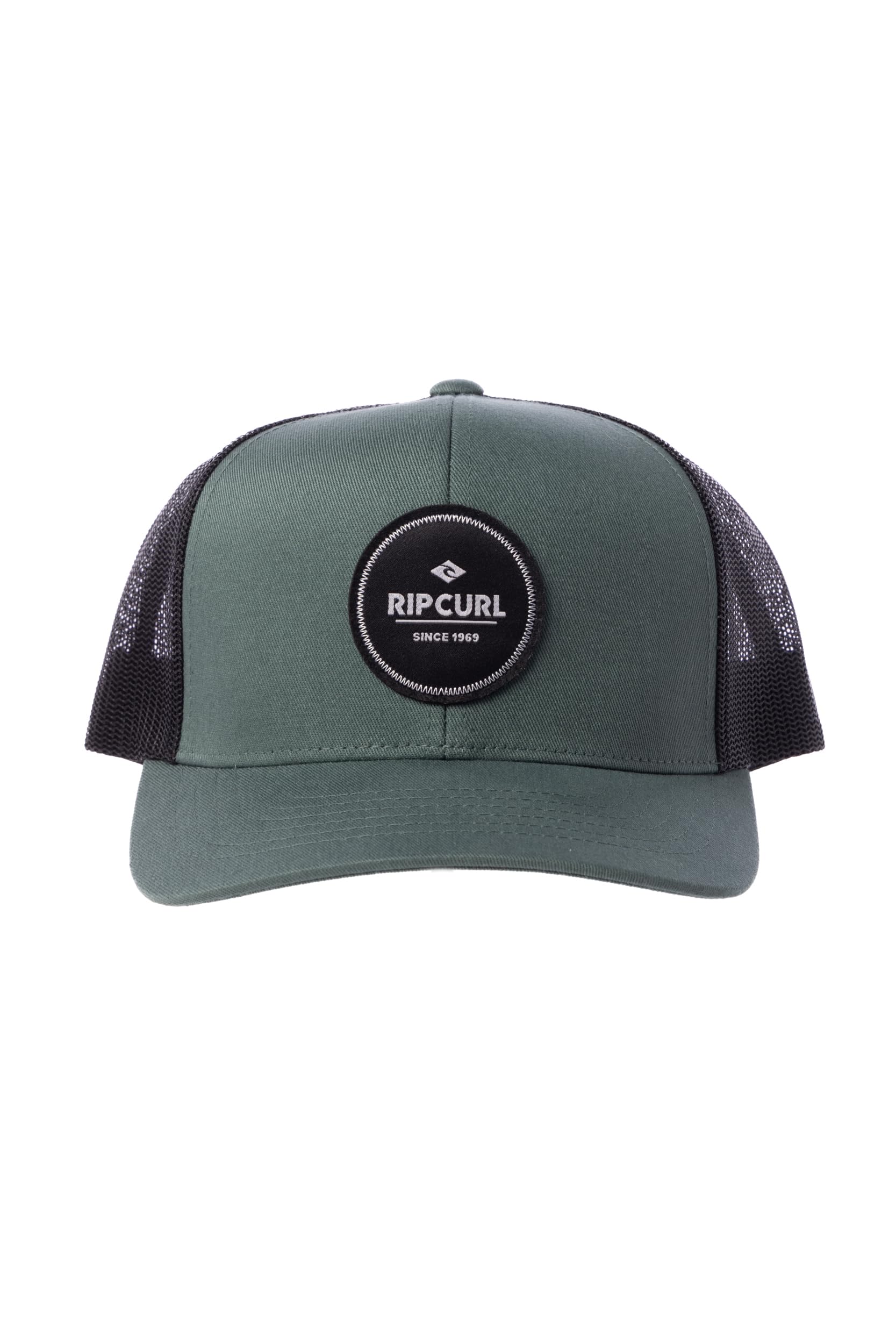 RIP CURL Men's Curve Peak, Structured Trucker Hat, Mesh Snapback Baseball Cap, Adjustable, Bluestone Exc, One Size