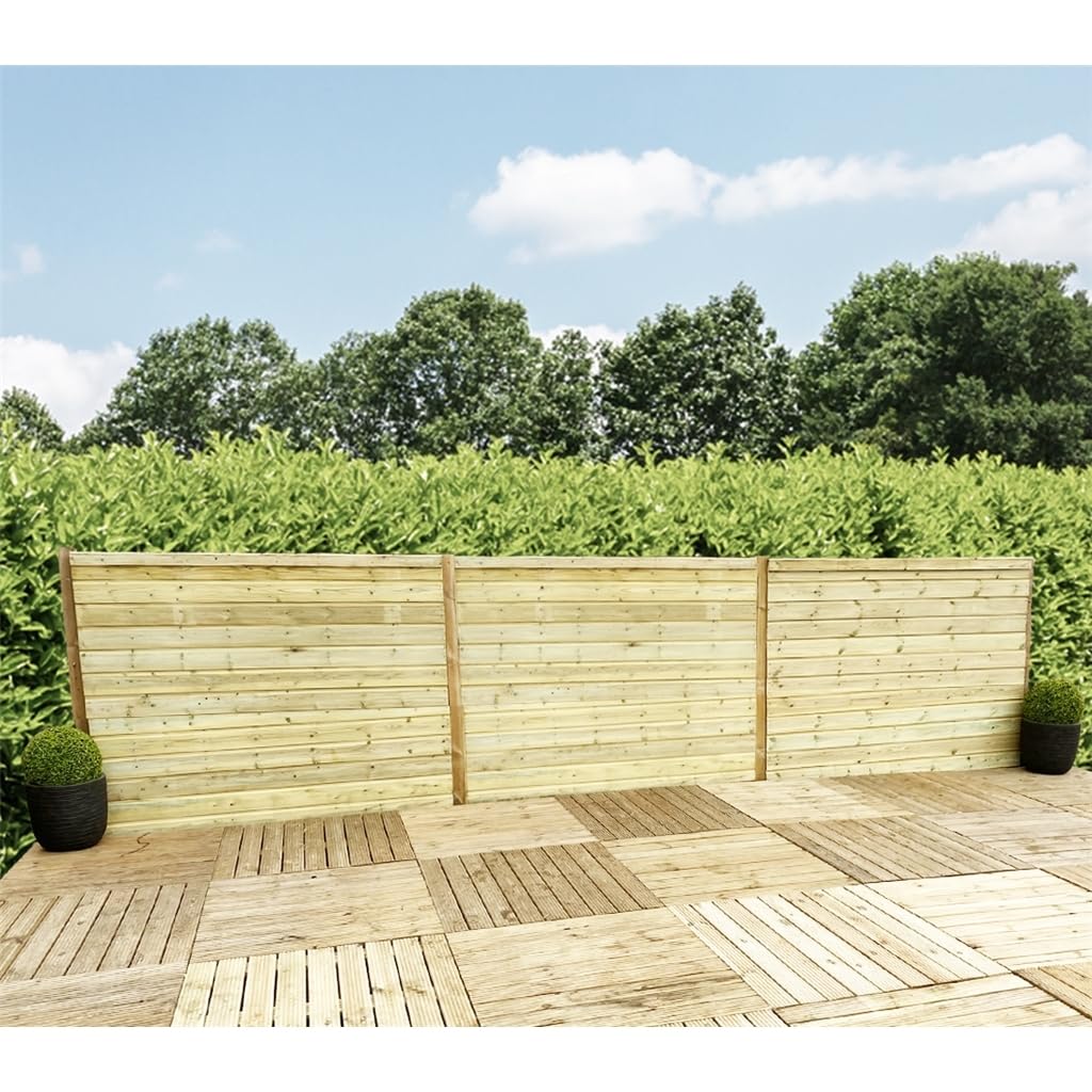 3FT (0.92m) Horizontal Pressure Treated 12mm Tongue & Groove Fence Panel - 1 Panel Only