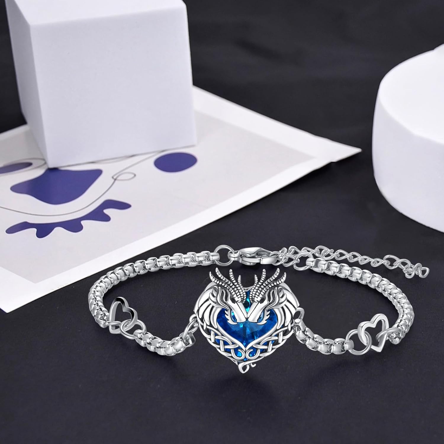 Animal Bracelet for Women 925 Sterling Silver Celtic Dragon/Horse/Wolf Bracelet Adjustable Bracelet Cute Animal Jewelry Gift for Women - Image 2