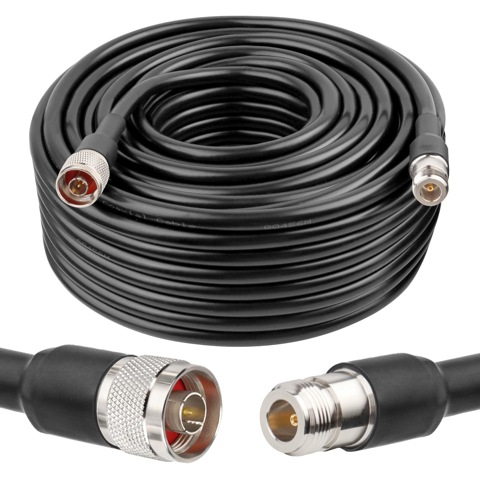 XRDS -RF KMR400 N Maschio a N Femmina Cavo 30,5 m, 50 ohm KMR400 Bassa Perdita Tipo N Femmina a Tipo N Maschio Cavo di Prolunga per WiFi/Ham Radio Antenna, Booster Segnale, Router e Amplificatore