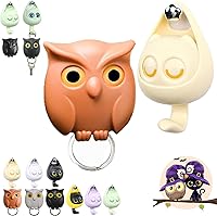 Vista 22 de Llavero de búho nocturno, llaves de soporte para llaves, llave de pared magnética de búho nocturno, lindo soporte para llaves de búho, creativo