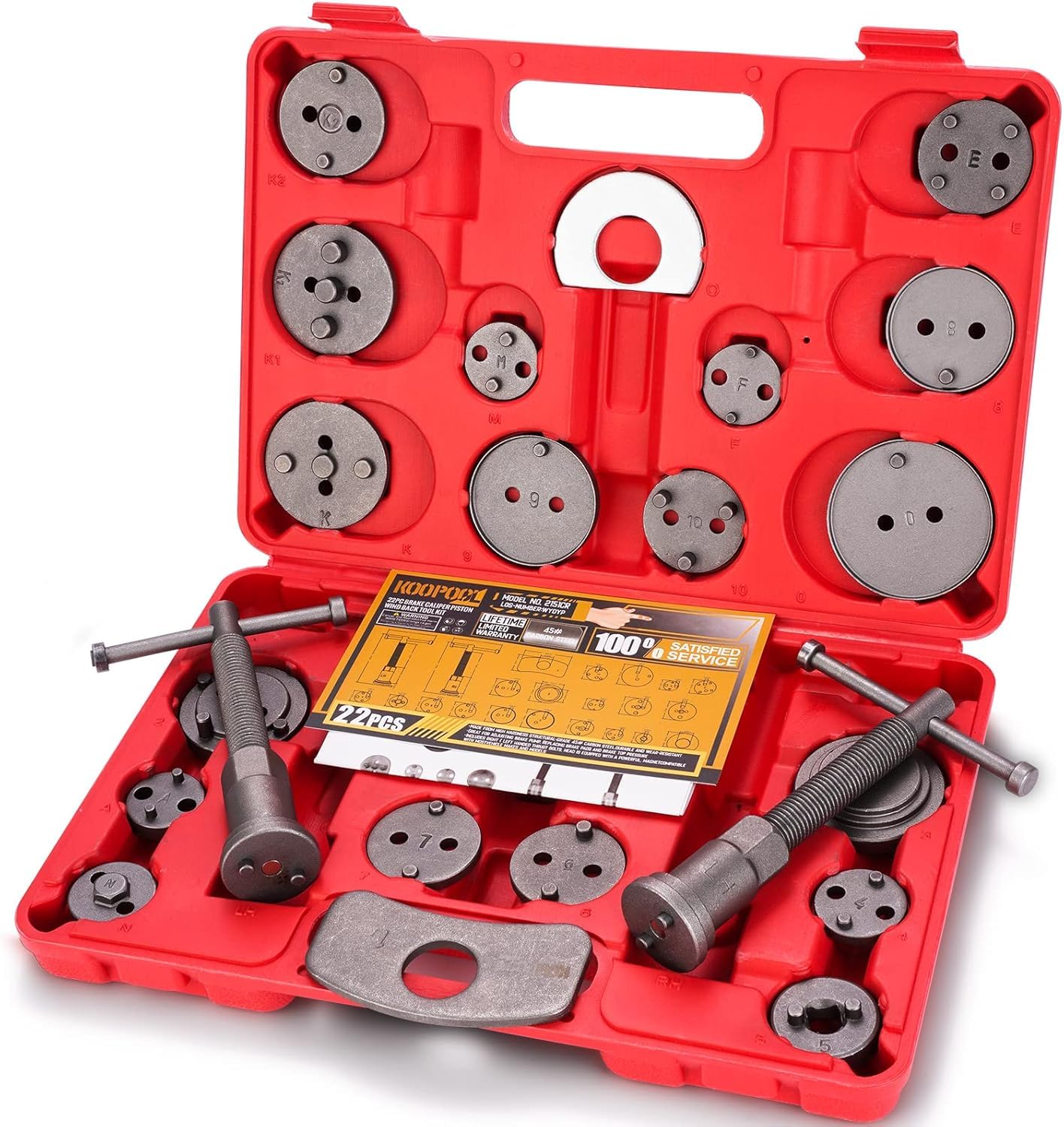 Hetkrishi Set 22-Piece, Heavy Duty Caliper Piston Compressor, Magnetic Caliper Wind Back Tool, For Brake Pad Replacement, Fit Most American, European, Japanese Cars
