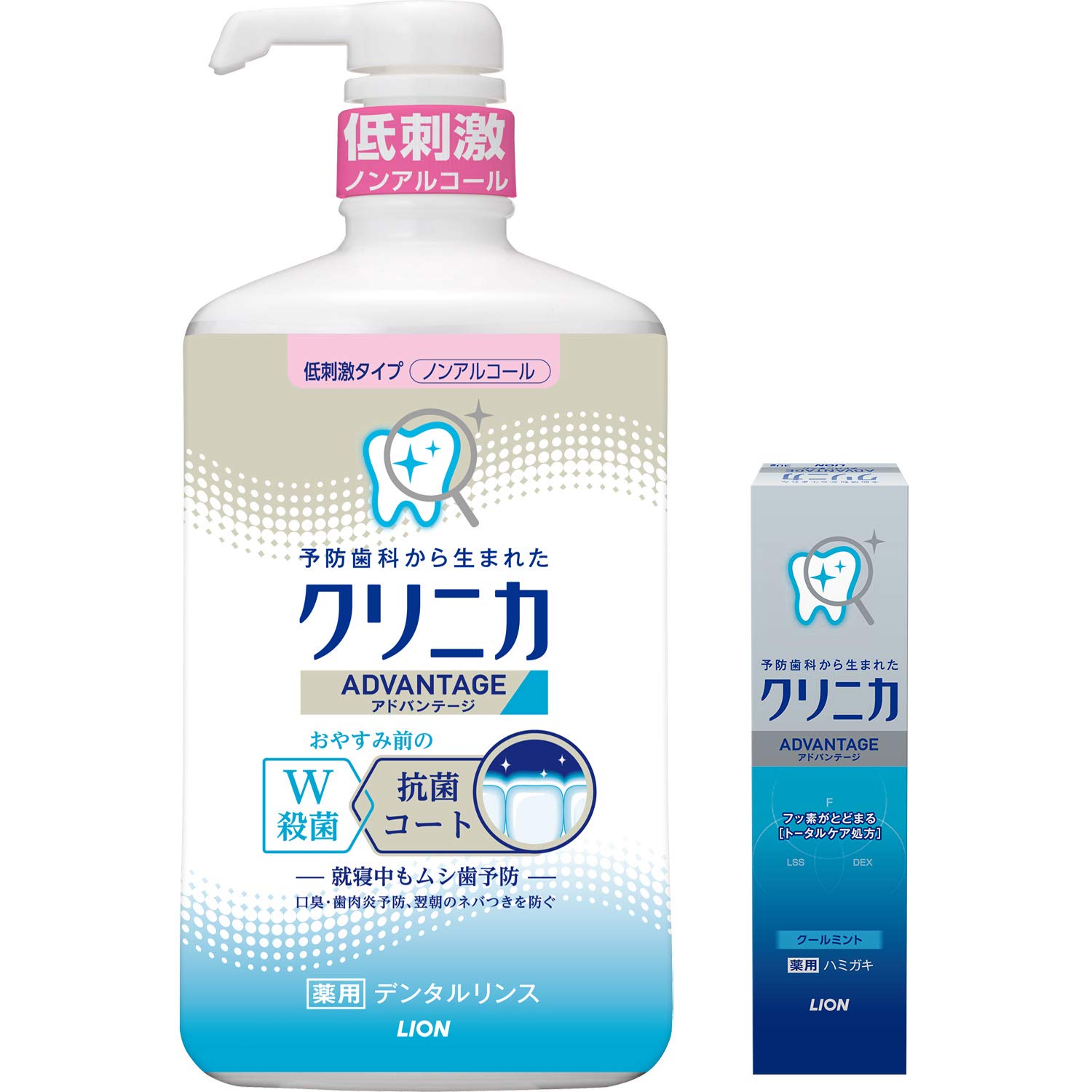 クリニカ アドバンテージ [医薬部外品] デンタルリンス 低刺激タイプ(ノンアルコール) 900ml+ミニハミガキ30g