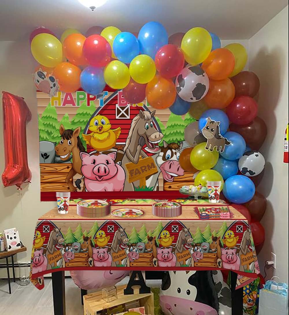 50 Pappteller Mit Bauernhof-Tiermotiv – Für Kindergeburtstage, Partys, Ungiftig, Einfache Entsorgung
