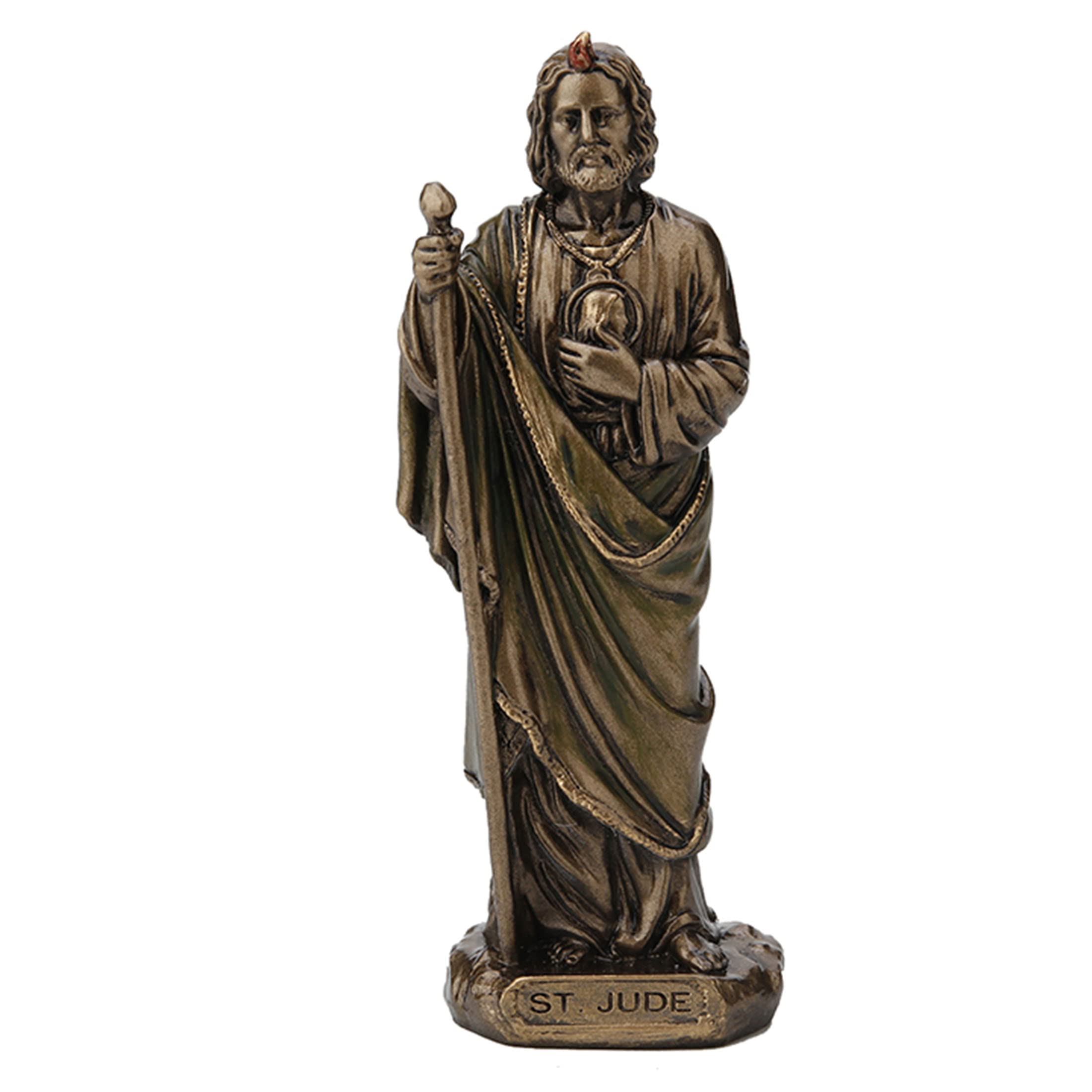 Veronese Design 3 3/8" Saint Jude The Apostle Resin Miniature Statue Hand Painted Bronze Finish