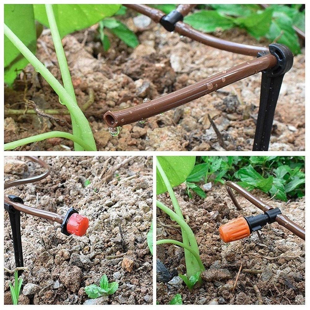 Equipos de riego automático Kits de Herramientas de riego Sistema de riego automático por Goteo 15M Manguera de jardín Planta de riego por Goteo de reparación con goteros Ajustables