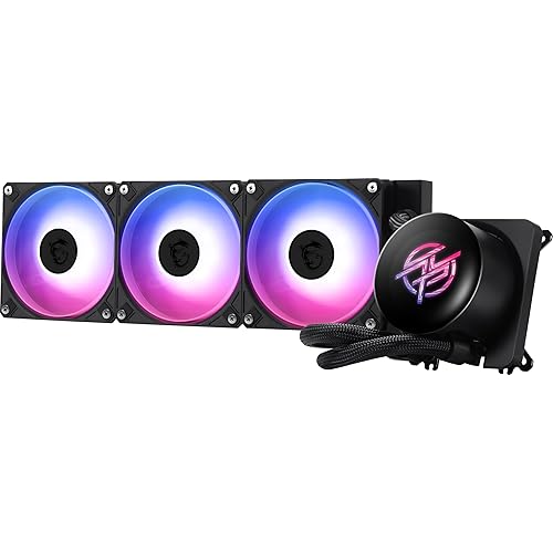 MSI MPG CORELIQUID P13 360 - AIO ARGB CPU Liquid Cooler - 360mm Radiator - LGA 1851 / AM5 Ready - IPS 2.1" LCD Screen - Triple 120mm ARGB PWM Fans - Uni Bracket - Black