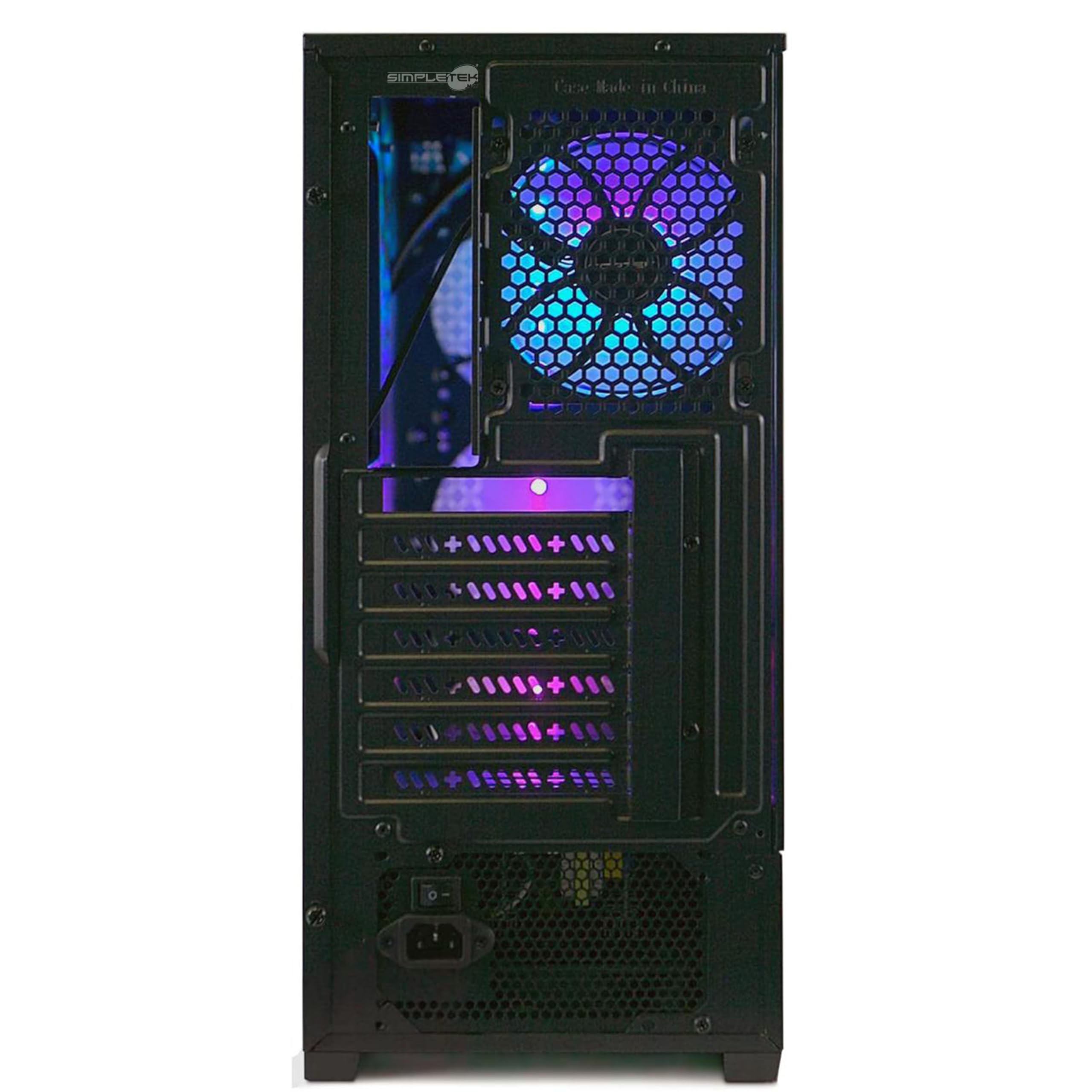 SIMPLETEK - Computer Desktop di 14th Gen | Core i9 14900T RAM 4GB SSD 120GB | Case da Gaming in Vetro, Incluso Windows 11 Pro e GPU dedicata RTX4070 12GB