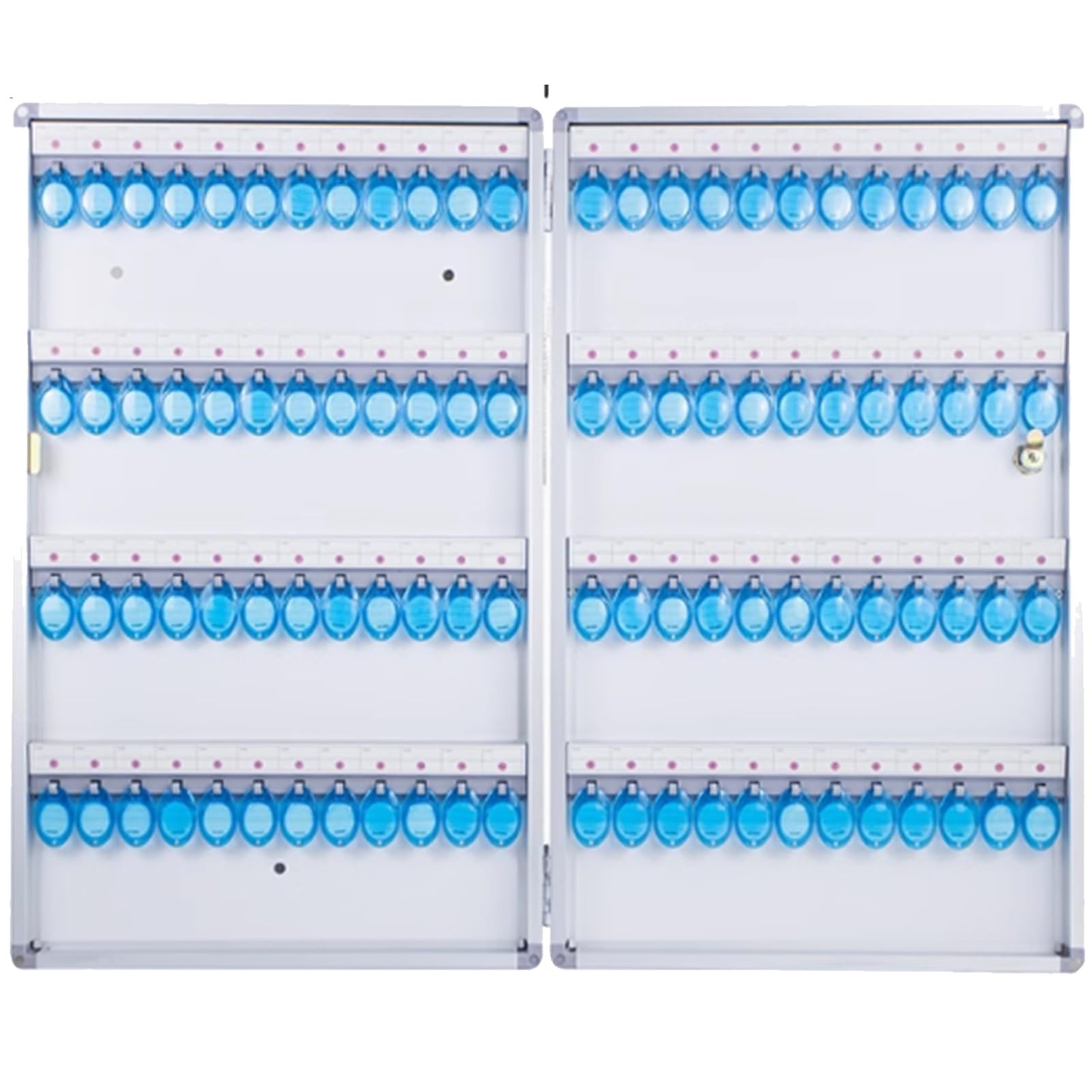 Lar Gan Armoire à clés murale verrouillable avec crochets et serrure à clé 96 clés pour bureau et solution de rangement sécurisée pour clés