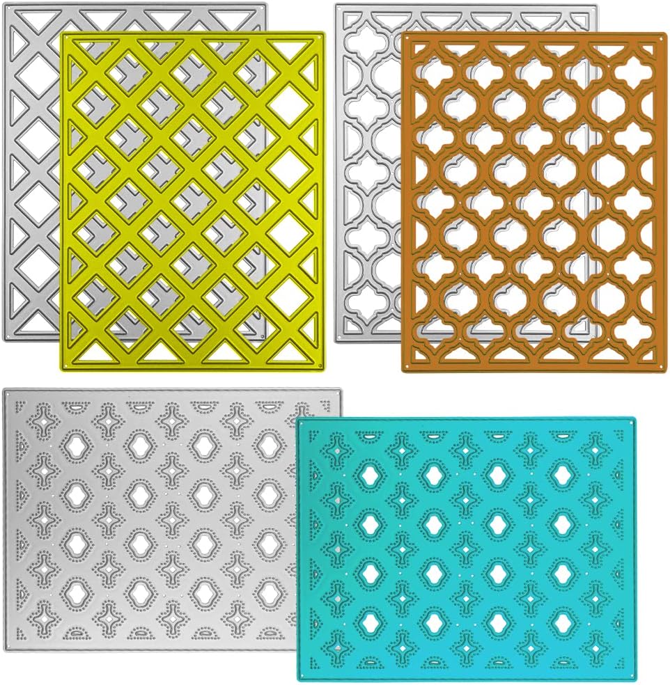3 PCS Cutting Dies, 3D Background Flower Frame Metal Cutting Dies Carbon Steel Embossing Template for Card Making DIY Album Arts Crafts