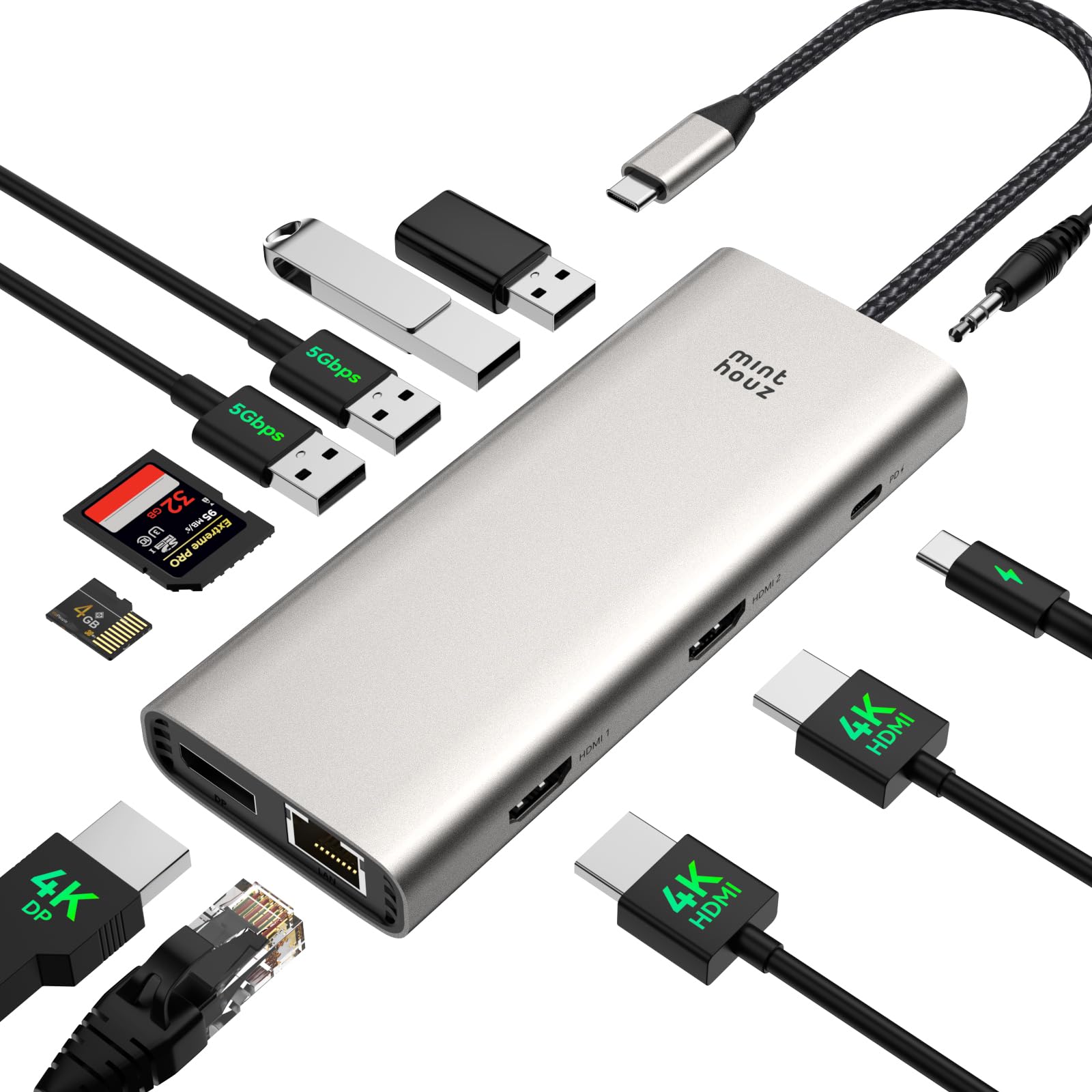 USB ハブ ドッキングステーション 0 | 12-in-1 C Type-Cドッキング
