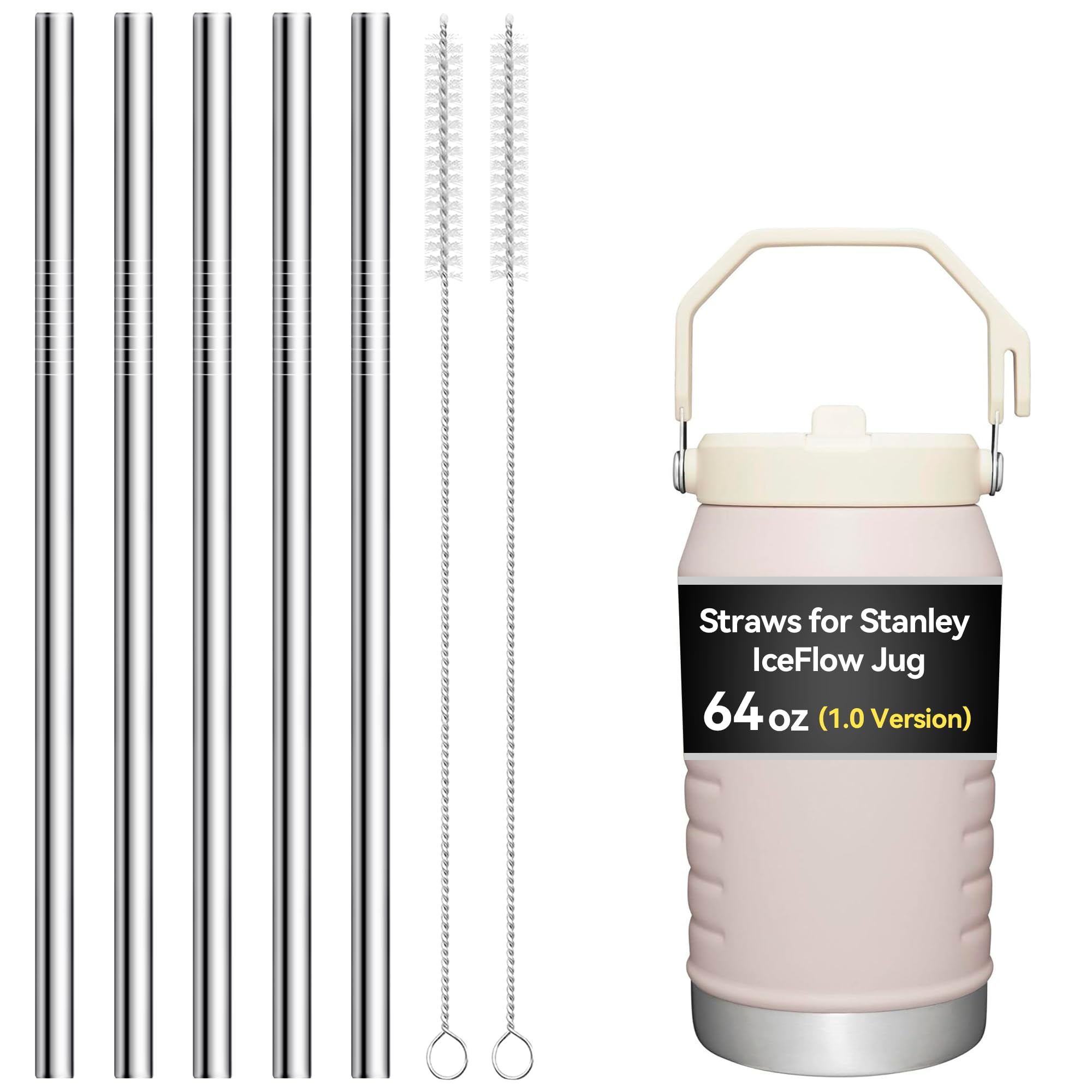 Metal Straws for Stanley IceFlow 64 oz Flip Straw Jug(Check Fit Guide)