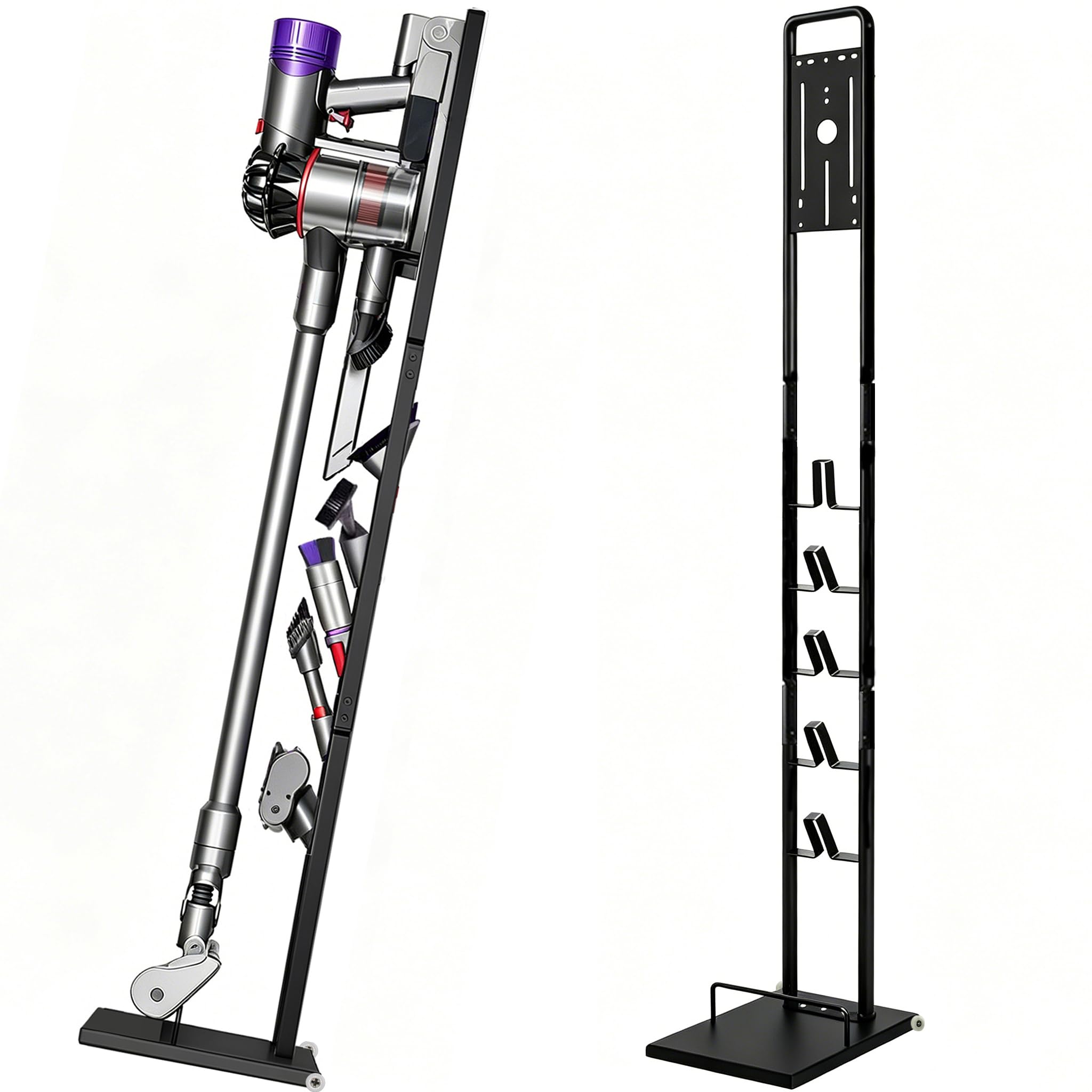 Vacuum Stand Compatible with Dyson V15 V11 V10 V9 V8 V7 V6 with Wheels,Heavy Base Metal Bracket Holder, Storage Bracket Stand for Dyson Cordless Vacuum Cleaners & Accessories & Attachments thumbnail 2