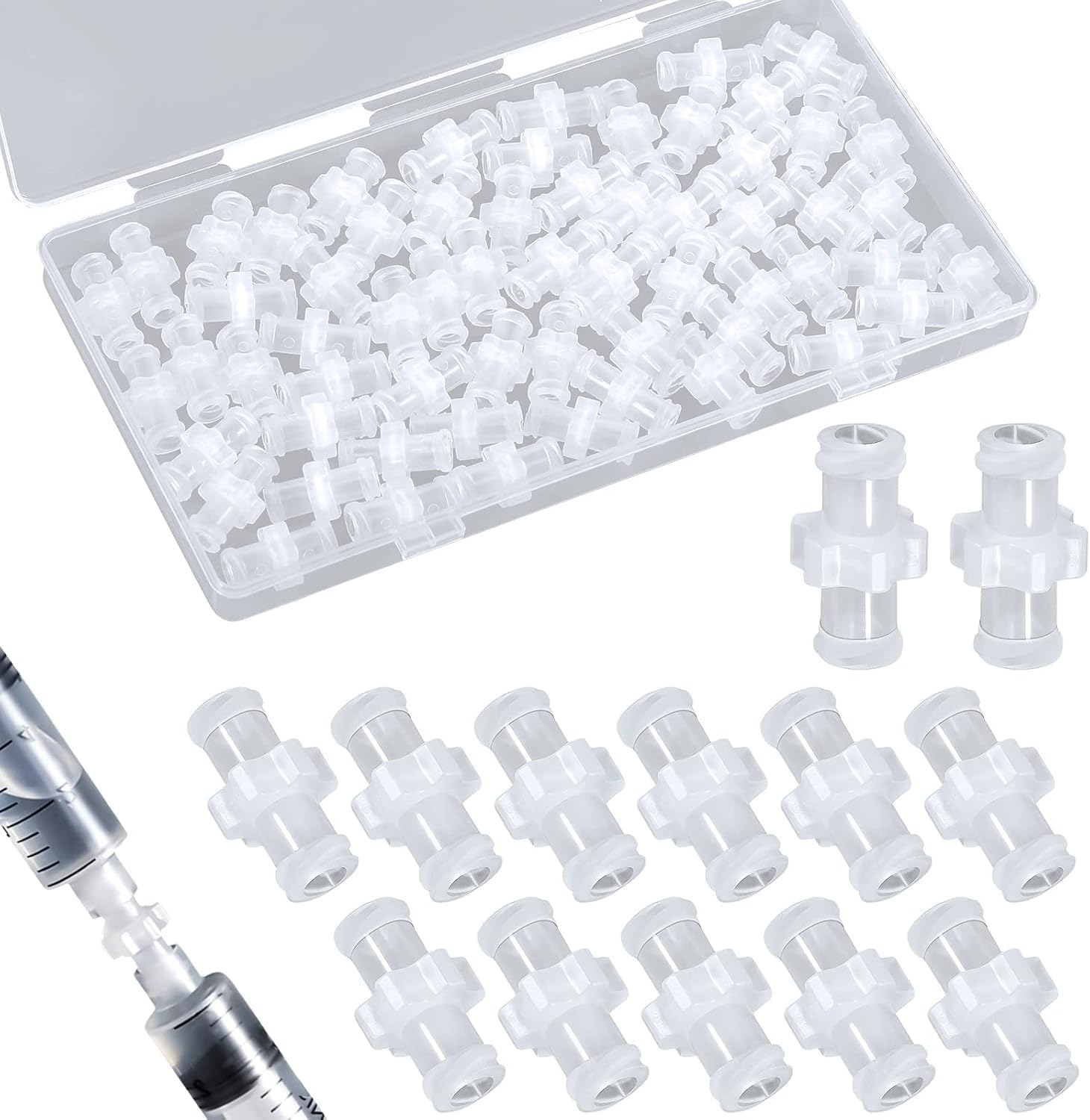 60pcs Adapter, Female Luer Lock to Luer Lock Connector | Coupler Adapter Connector Kit