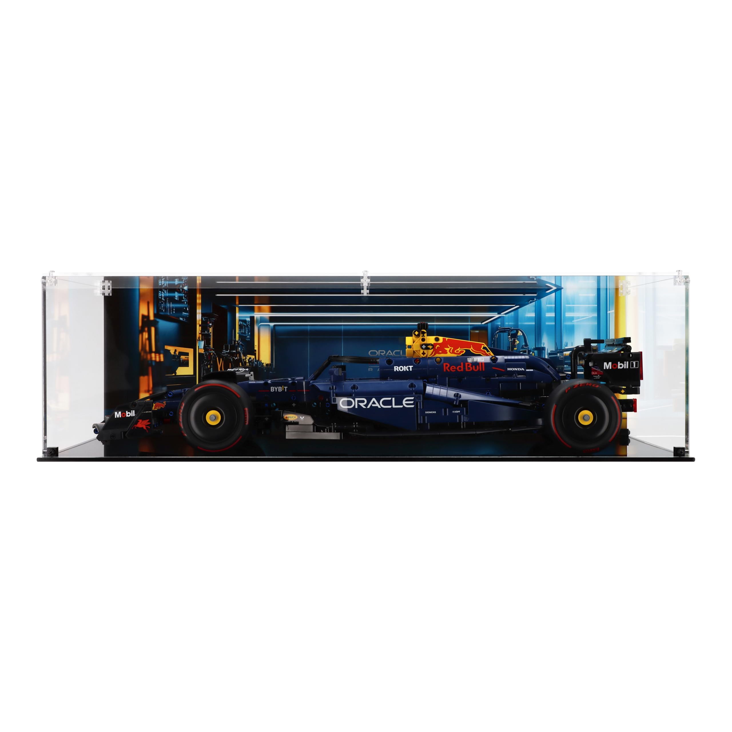 Plexico Print 2 Back Panel Display Case For Lego 42206 Oracle Red Bull Racing Rb20 F1 (Print 2 Back Panel)