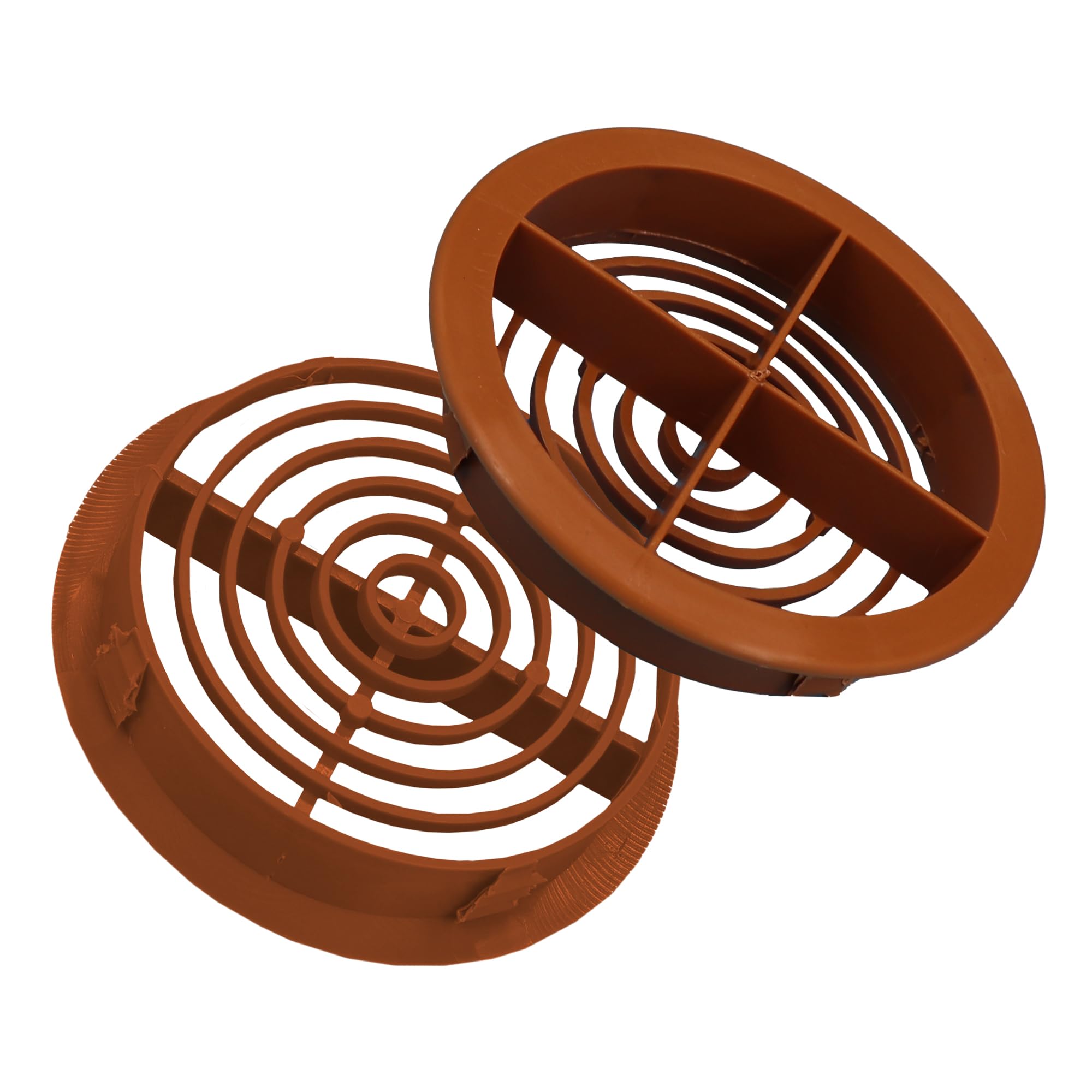 Manthorpe Golden 10 X Oak, Tan Plastic 70Mm Round Soffit Air Vents, Push In Roof Disc