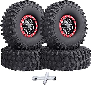 AllinRC RC Crawler 1.9 Beadlock Wheels and Tires Set for 1/10 Scale Axial SCX10 TRX4 RC4WD Redcat Gen8 Gen7 Rock Crawling All Terrain