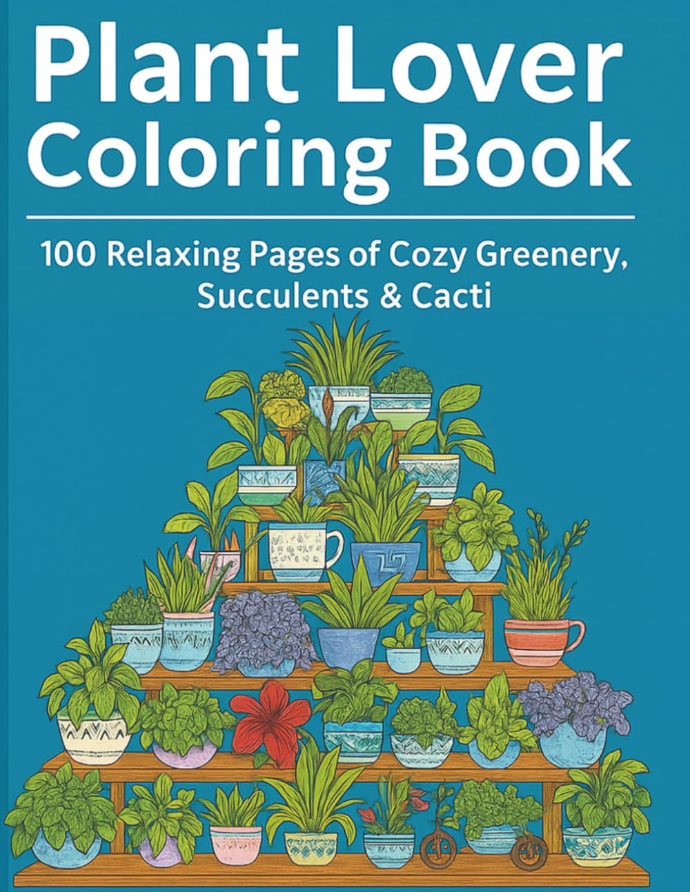 Plant Lover Coloring Book: 100 Relaxing Pages of Cozy Greenery, Succulents & Cacti: A Bold and Easy Botanical Coloring Book Perfect for Plant Lovers, ... Gifts, Secret Santa Gifts & Plant Parents