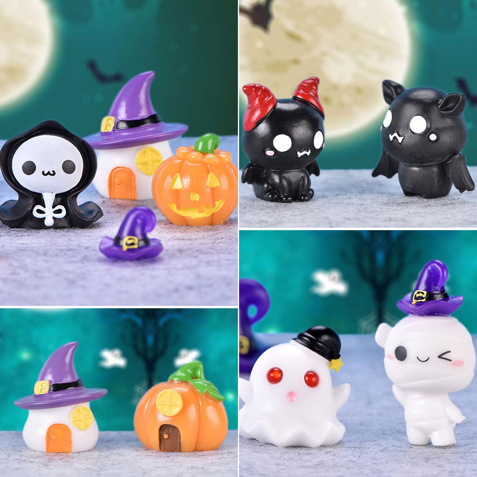 Amazon.co.jp: ハロウィン ミニチュア 置物 19個セット ハロウィン