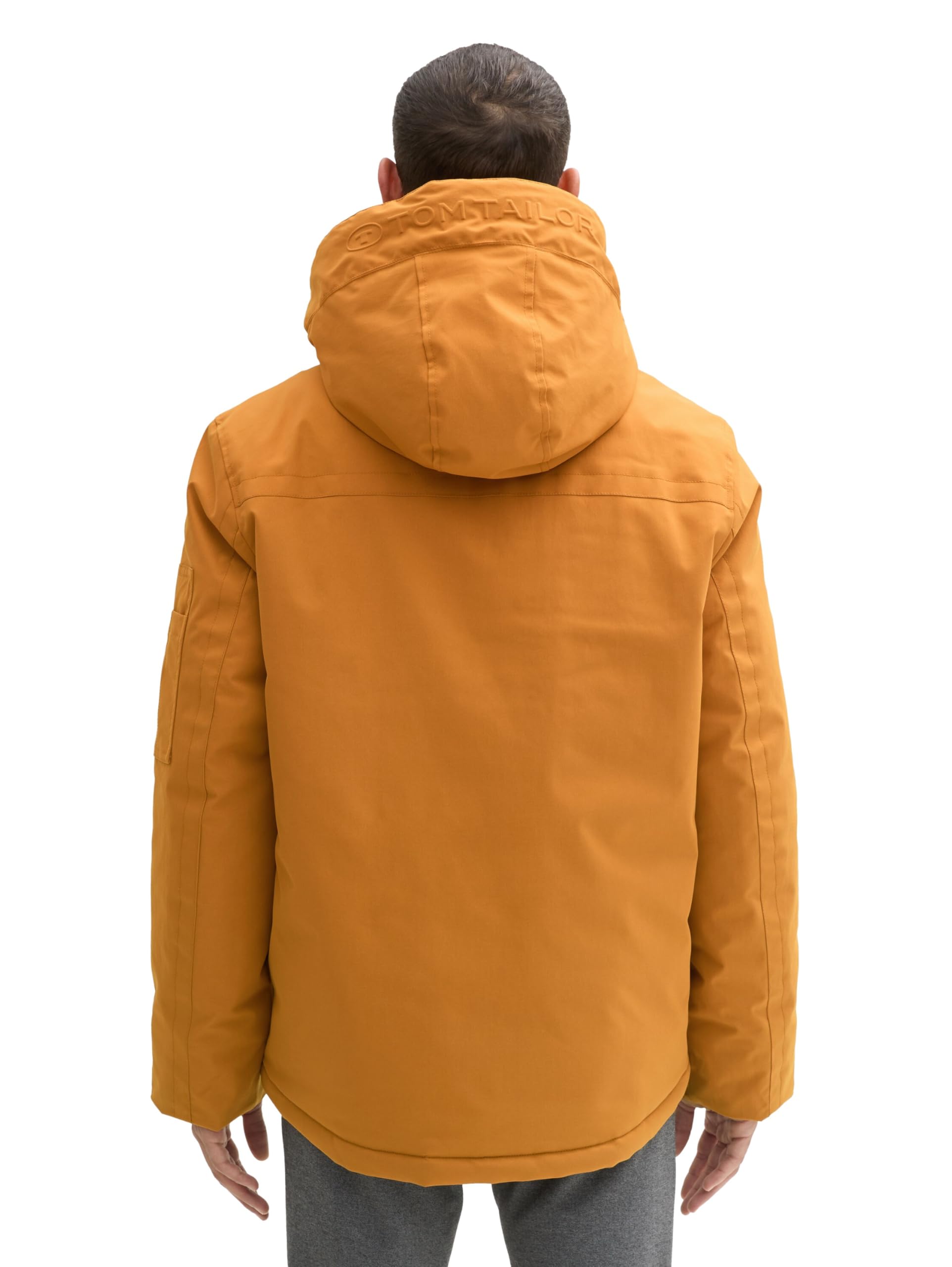 Tom Tailor Herren Gefütterte Jacke mit Abnehmbarer Kapuze,10821 - Peanut Butter Brown, XL – Ansicht 2