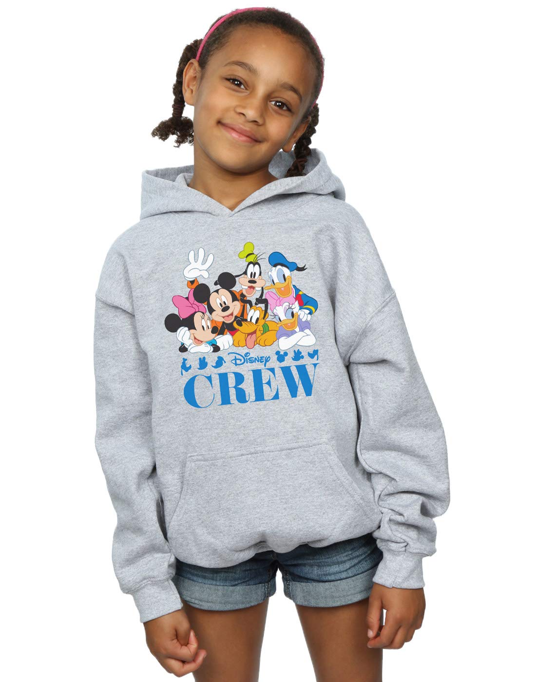 Disney Girls Mickey Mouse Disney Friends Hoodie Sport Grey 7-8 Years