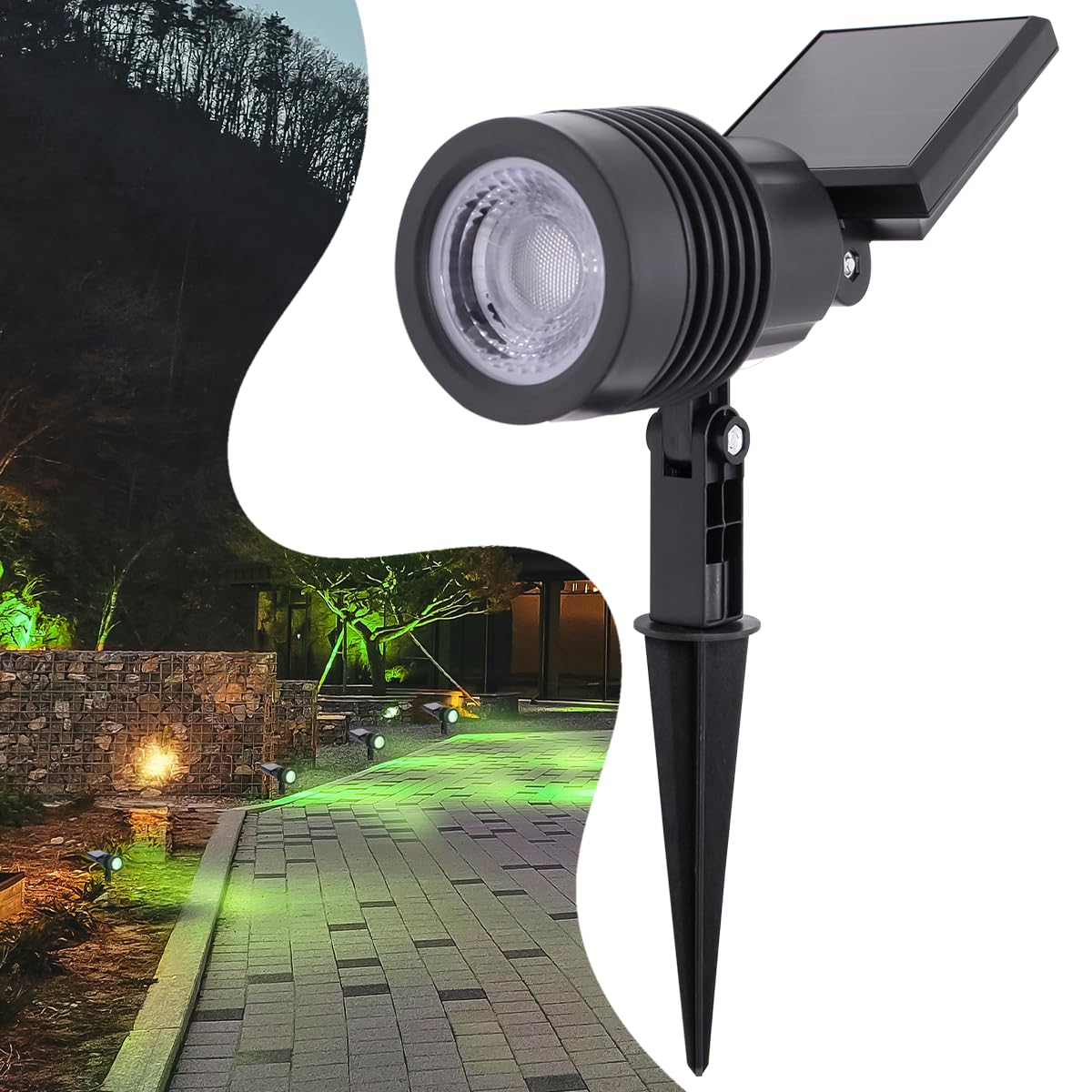 Luminária Espeto Jardim Super Led Energia Solar Spot Es02 (Branco