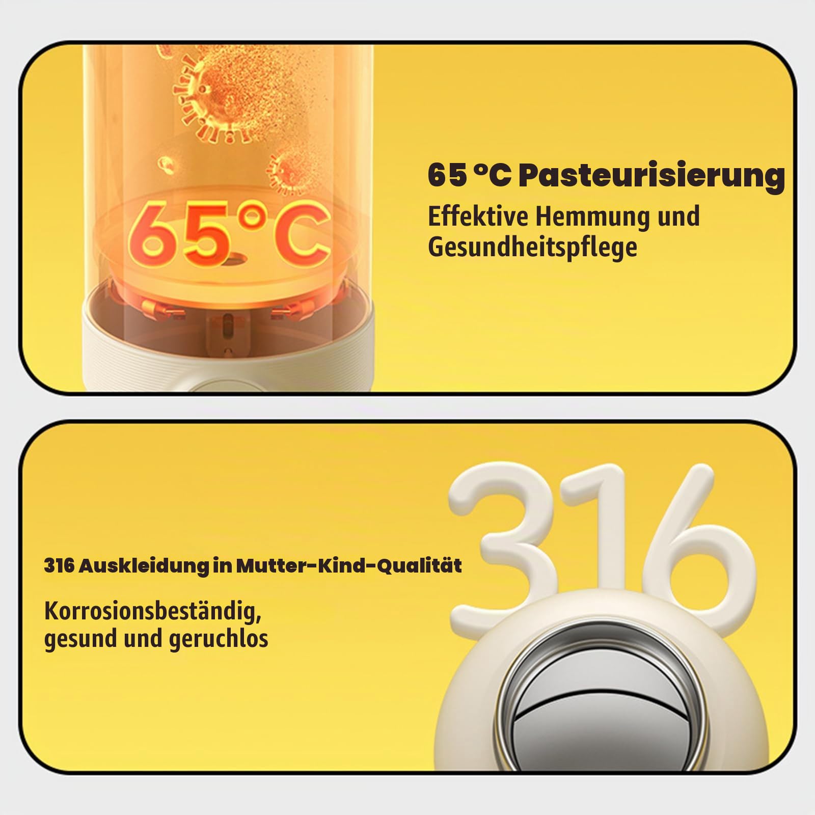 Tragbarer Babyflaschenwärmer Unterwegs500ml,Schnellheizender Flaschenwärmer | mit 14000mAh Akku, USB Aufladbar Milchwärmer für Reisen & Nachtfütterung, 37-55°C Präzise Temperaturregelung