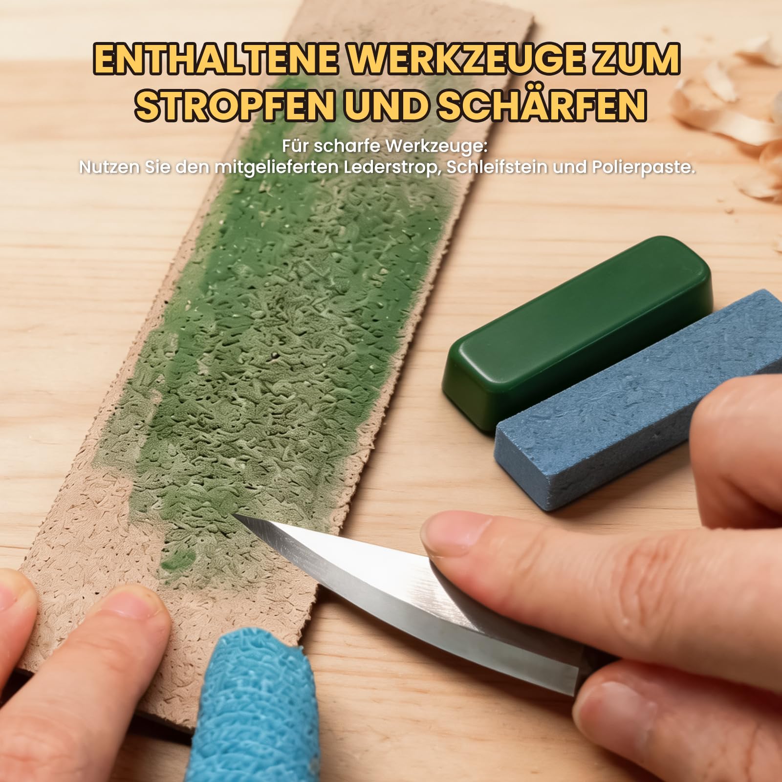 Set Deluxe da 22 Pezzi di Coltelli per Intaglio del Legno con Manici in Noce, Kit di Attrezzi per Scultura su Legno per Principianti e Professionisti