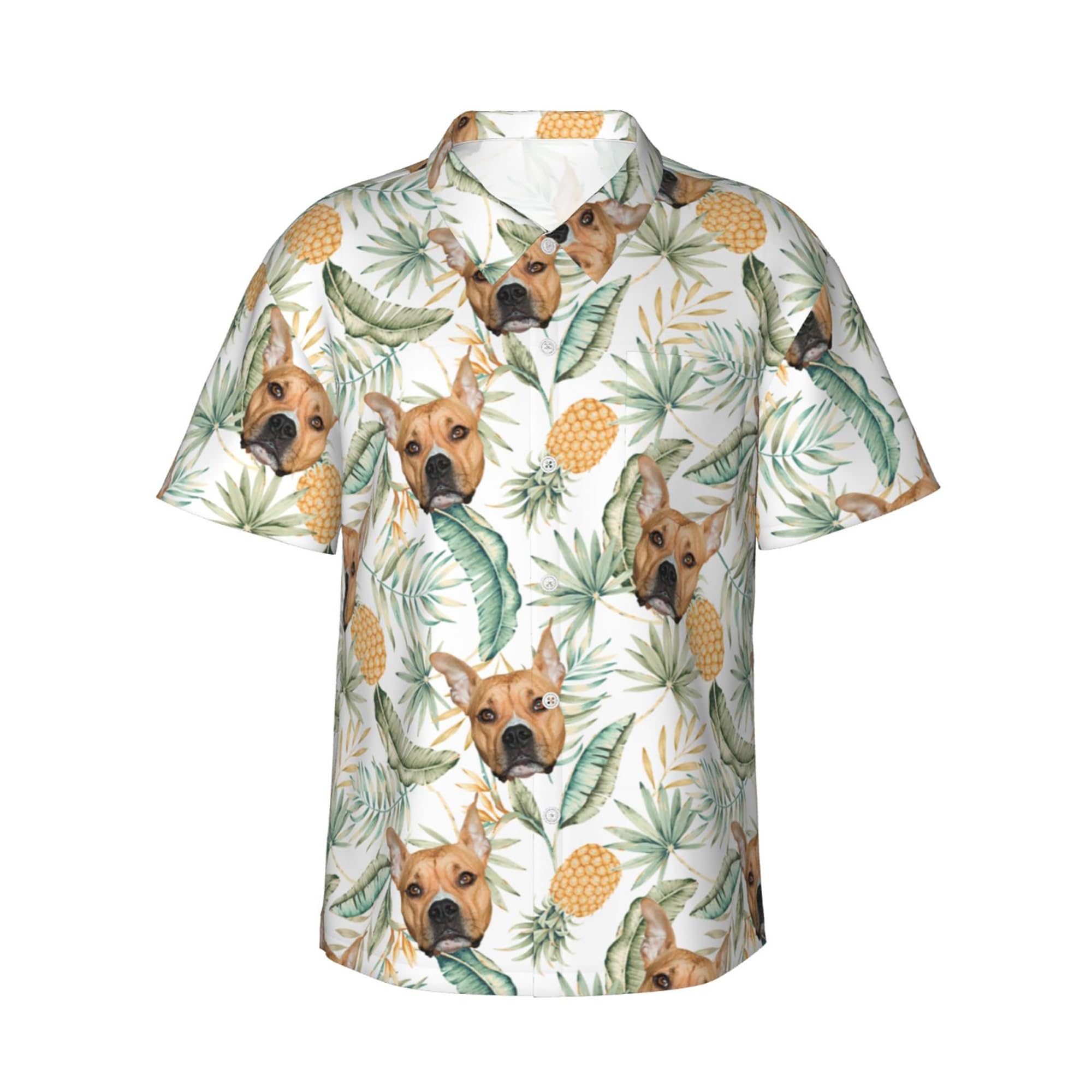 Pekdi Camisa Hawaiana Personalizada con Foto de Cara Camisa Hawaiana de Manga Corta Camisa Floral Tropical Camisa de Verano Camisas de Playa para Hombre Esposo Novio
