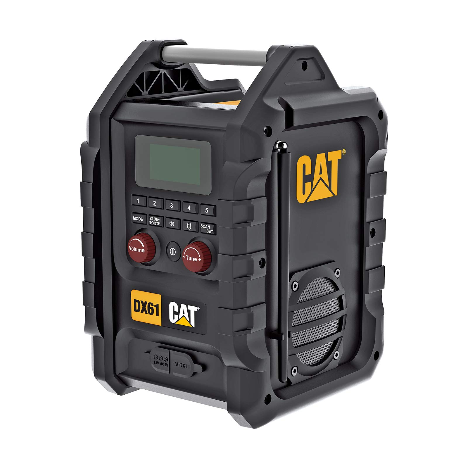 Cat, Radio portable chantier 18 V USB, AUX-IN, DAB, FM Bluetooth, 3,5 mm, IP54, 2 haut-parleurs stéréo (sans batterie) avec chargeur AC