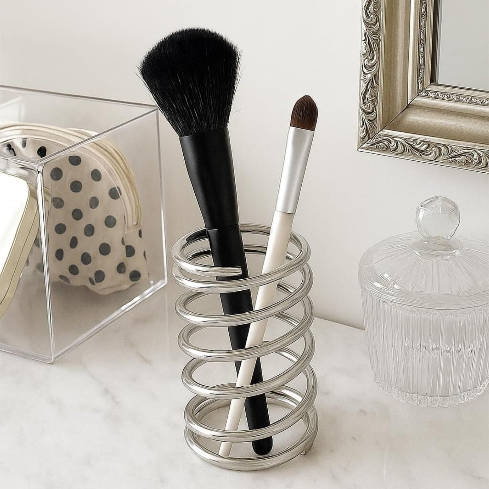 Organizer per Spazzolino da Denti Porta Spazzolino E Dentifricio Portaoggetti da Appoggio in Metallo A Spirale for Il Bagno Accessori da Bagno