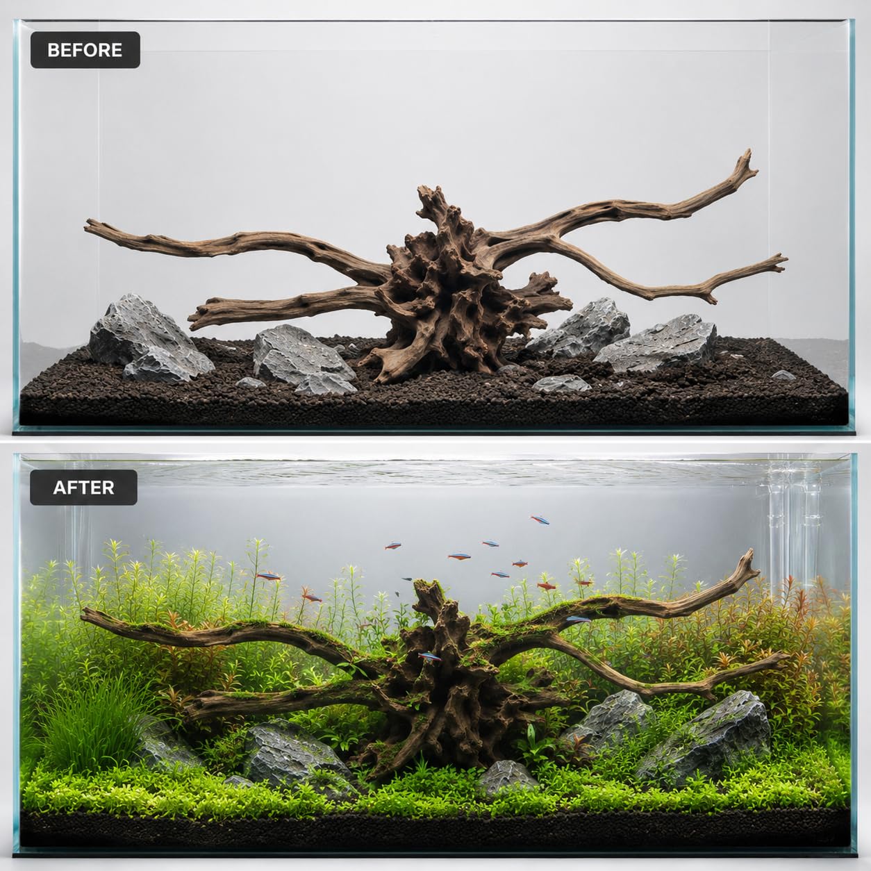 emours Bois flotté naturel pour aquarium, bois flotté unique pour décoration d'aquarium, terrarium et exposition de reptiles (30-40 cm)
