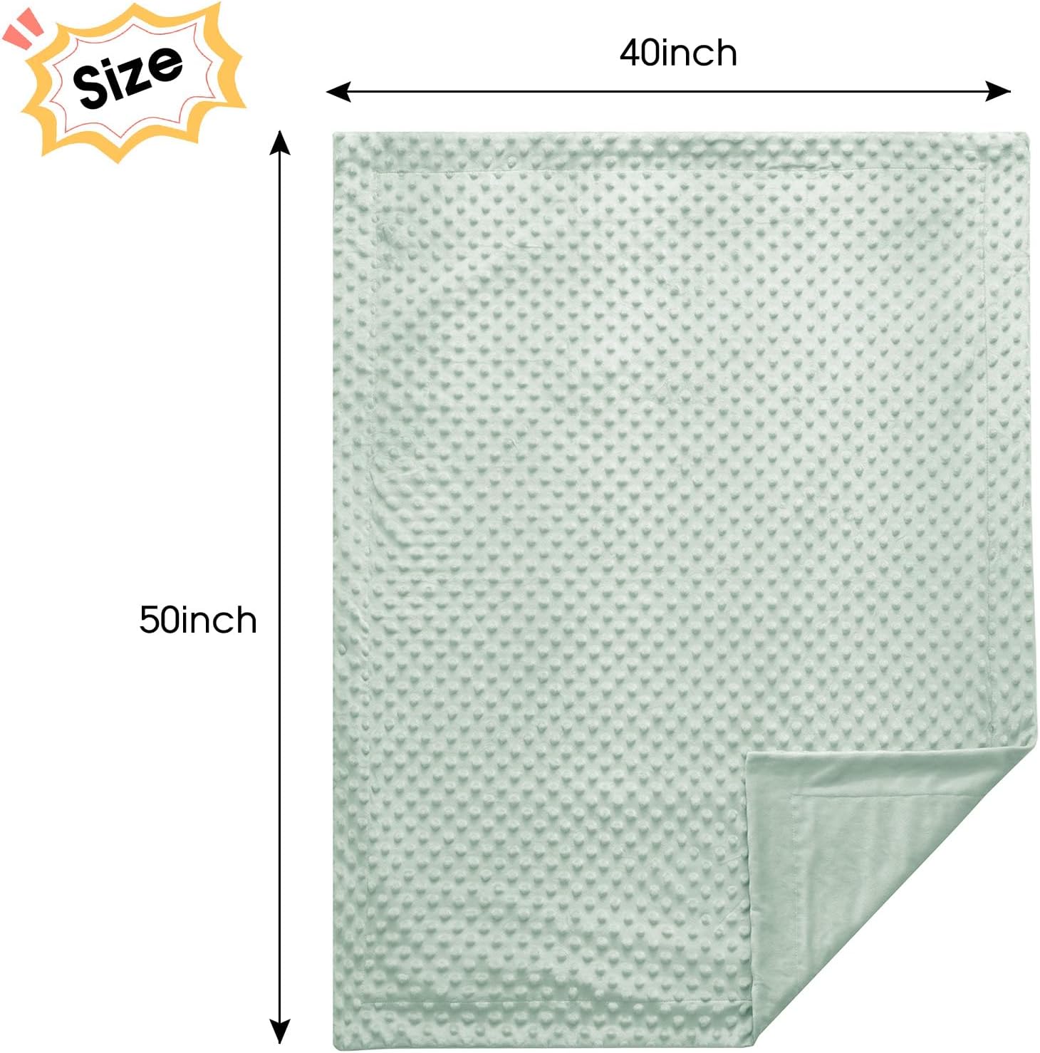 david's kids Micro Fleece Minky Baby Blanket for Girls with Double Layer and Soothing Raised Dots, 40x50 Inches Breathable and Soft Lightweight Receiving Blanket for Newborns, Sage Green - Image 7