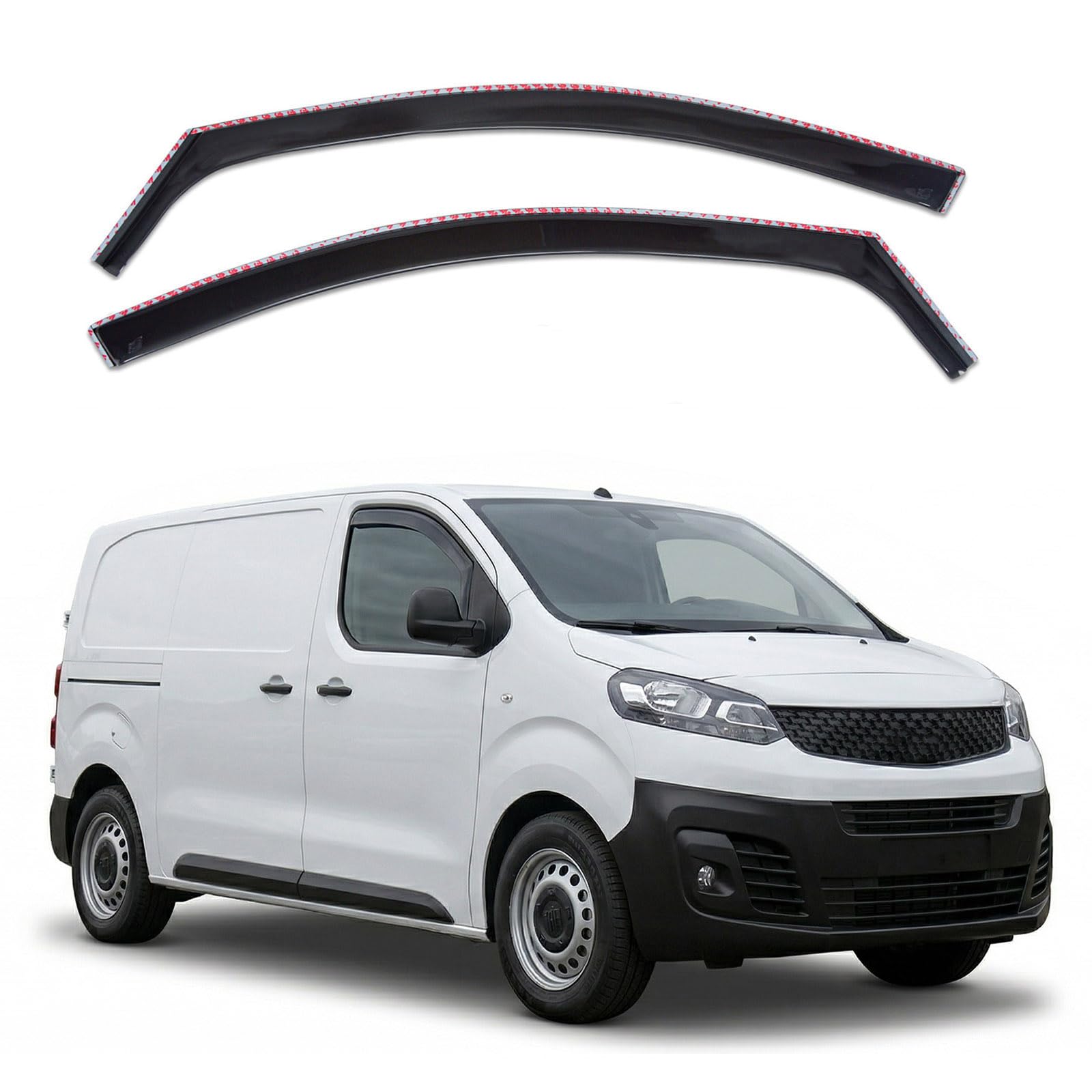 J&J AUTOMOTIVE | GP Deflecteurs d'air Déflecteurs de Fenêtre Latérale Compatible avec Jumpy Depuis 2016, Ensemble 2 pcs, Aérodynamique