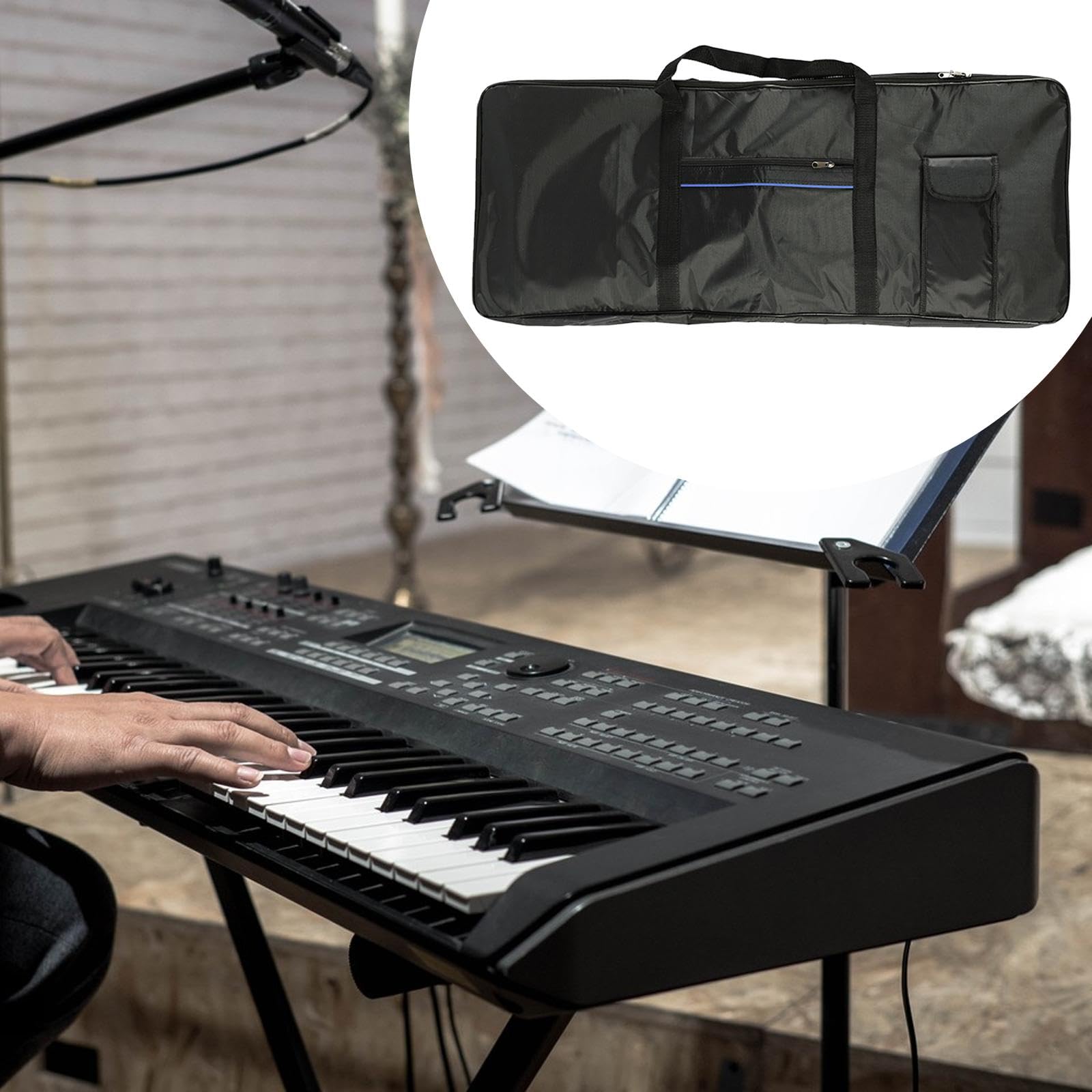 Estuche para teclado de 61 teclas con, funda para piano eléctrico, funda para músicos principiantes, músicos de banda y de viaje, Tela Oxford 600d