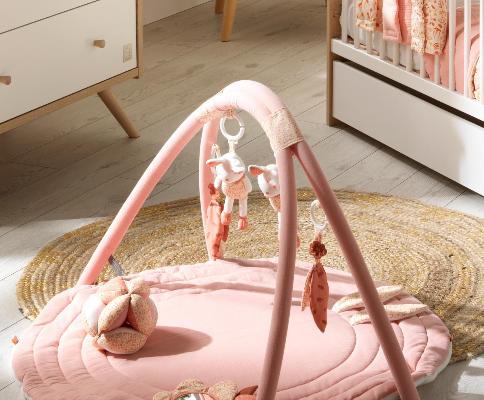 Sauthon Tapis d'éveil avec Arches en Coton Rose