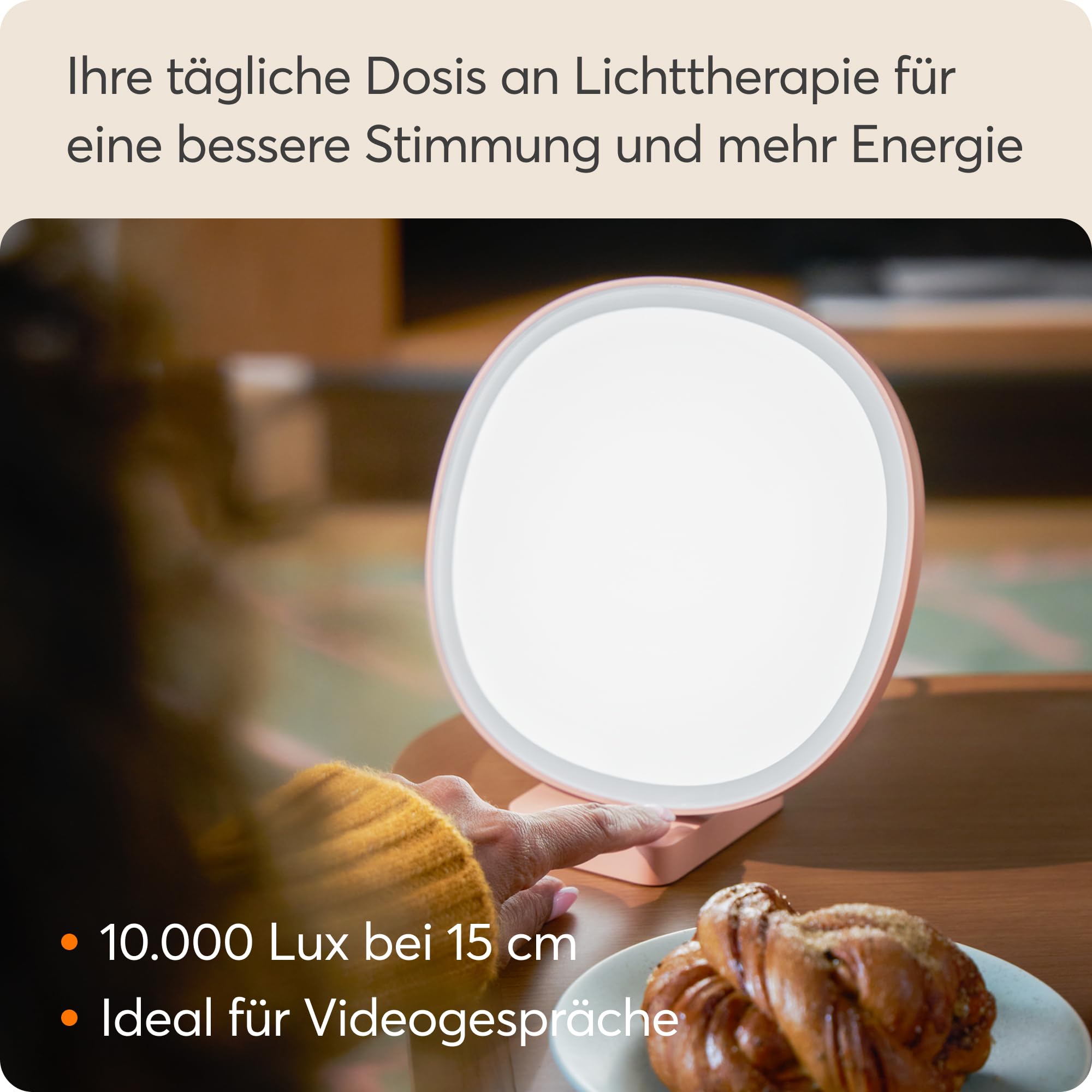 Lumie Dash Lampa Antydepresyjna 10,000 Lux LED, Poprawiająca Nastrój i Energię, Zmniejszająca Zmęczenie Wzroku, z Regulowanym Natężeniem Światła, CRI 95+