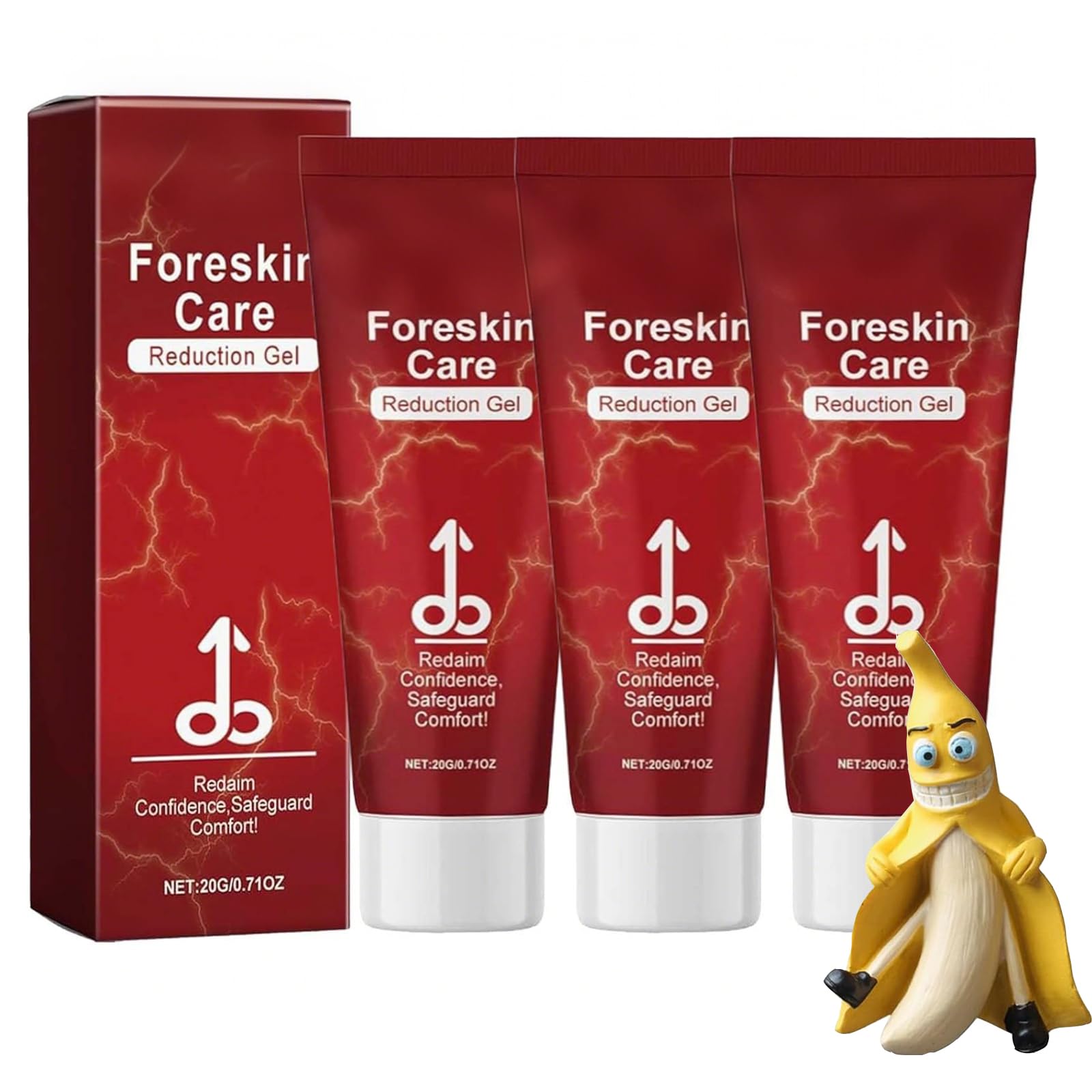 MaleGuard ForeskinCare Reduction Gel, Bruteco Redundant Prepuce Corrector Gel, Natural Ingredients Phimosis Foreskin Correction Gel for Excessive Foreskin Men's Health (3 Pcs, *20g)