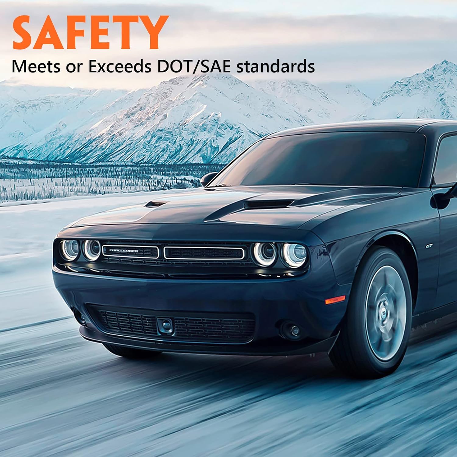 FIONE - For Dodge Challenger Headlight Assembly 2015 2016 2017 2018 2019 2020 2021 Black Housing Halogen Headlamps Replaceable Left Driver & Right Passenger Side Headlights 68174065AF 68174064AF