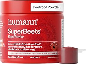 Humann SuperBeets Beet Root Powder - Non-GMO Beetroot Superfood - Nitric Oxide Supplement for Heart Health, Circulation & Blood Pressure Support - Black Cherry, 30 Servings