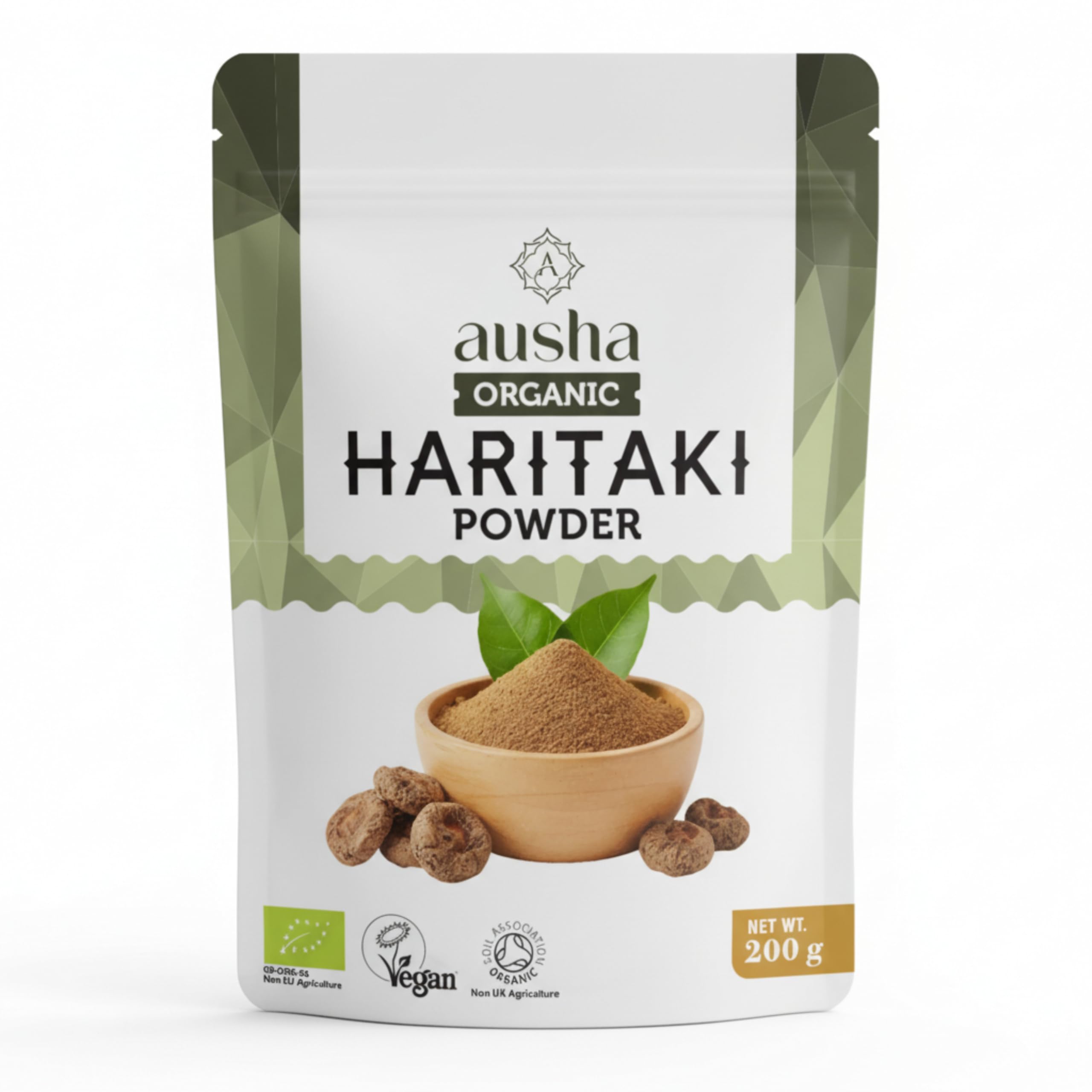 Ausha Organic Haritaki Powder 100g - Gut Health, Constipation Relief, Immunity, Digestion - Certified Organic by Soil Association - Used in Triphala