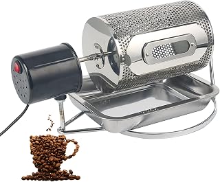 Coffee Roaster, Professional Stainless Steel Drum, 250g Capacity, Ideal for Roasting Beans, Nuts, Sesame, Soybeans, Peanuts, Tea - No Powder Usage