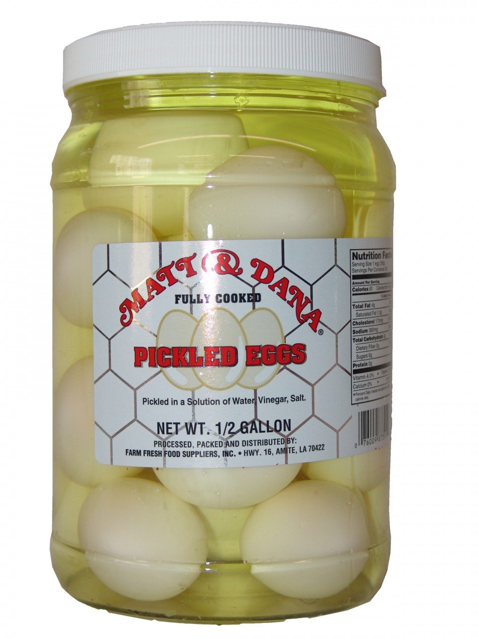 Pickled White Eggs - 1/2 Gallon