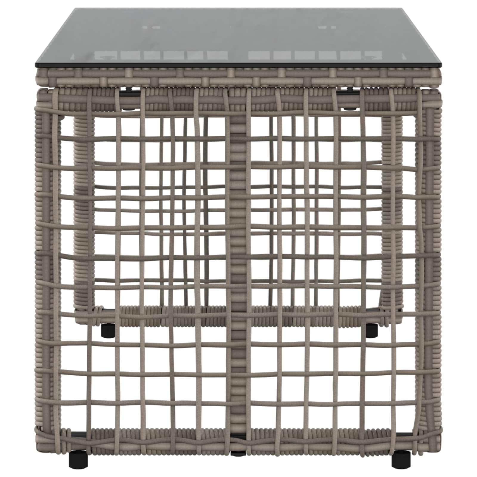 Tavolo da giardino, terrazza, balcone, in rattan sintetico e vetro, 80 x 40 x 40 cm, resistente alle intemperie, per giardino, terrazza, balcone, look rustico per cene e caffè all'aperto