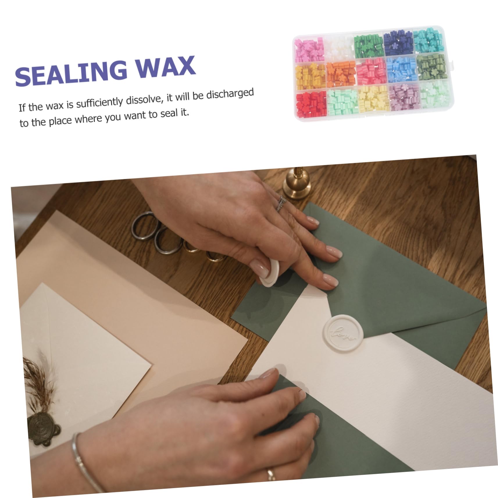 NUOBESTY 5 Boxen Retro Sealing Wax Beads Achteckige Wachssiegelperlen für Diy Farben Schnelltrocknend und Einfach zu Verwenden für Einladungen und