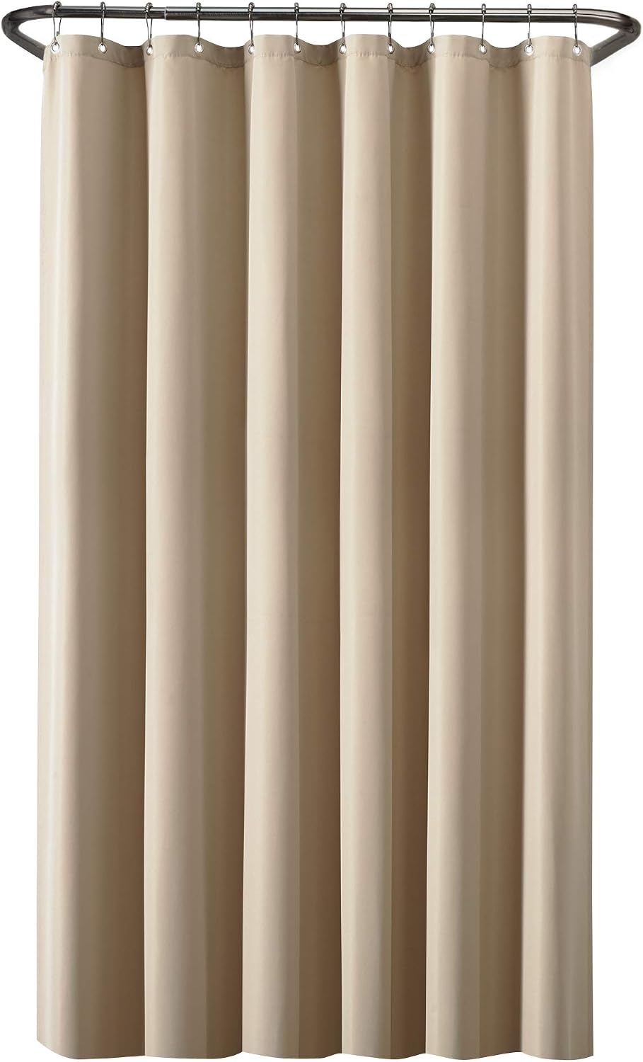 Zenna Home Waterproof Fabric Shower Curtain or Liner, 70 in. x 72 in, Beige