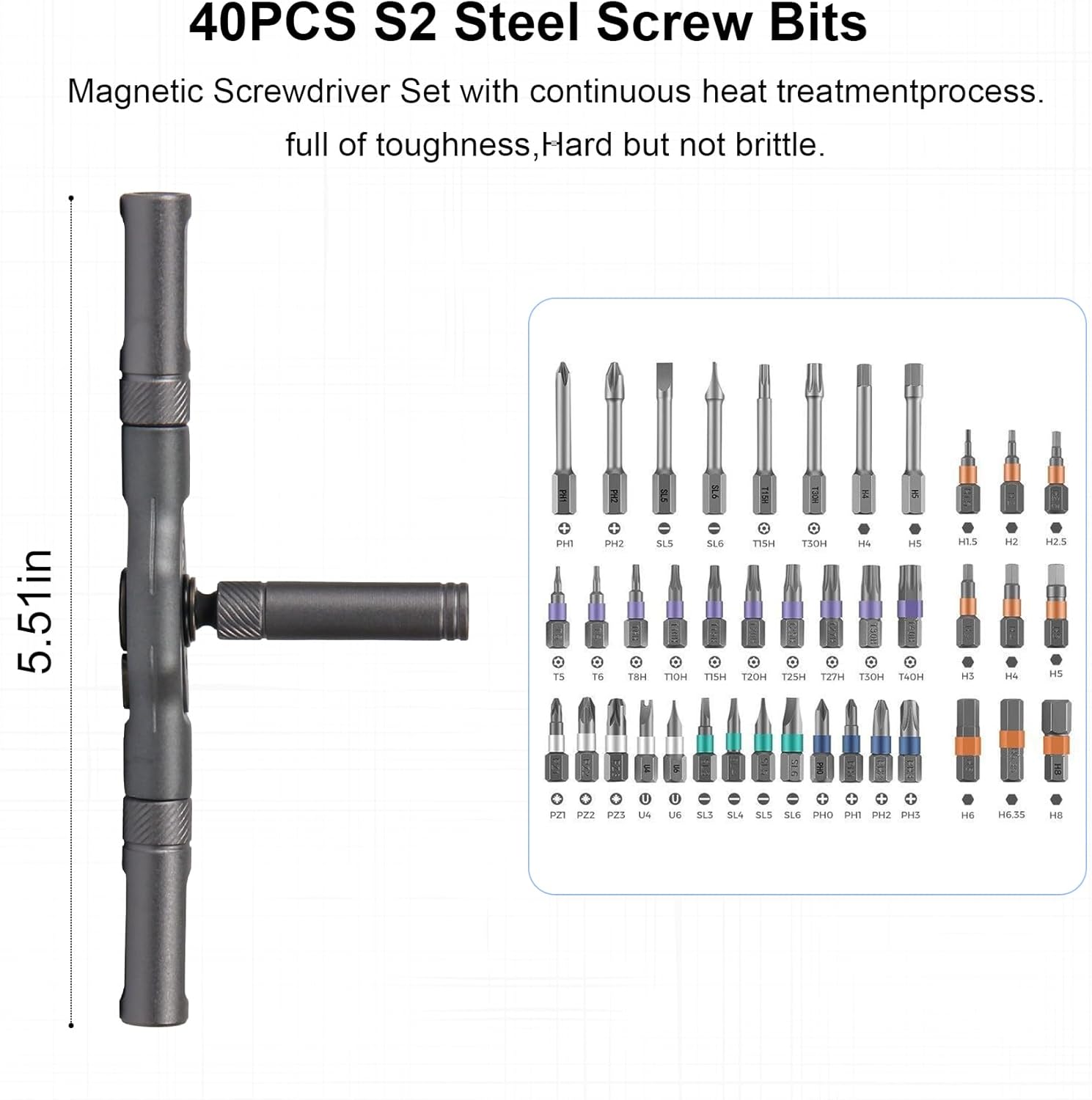 42 in 1 Magnetic Screwdriver Set, DIY Ratchet Screwdriver Set, Multi Bit Screw Driver Set Kit with Case, Handle Detachable, Portable Repair Tool for Electronics, Glasses, Bicycles & Home Repair