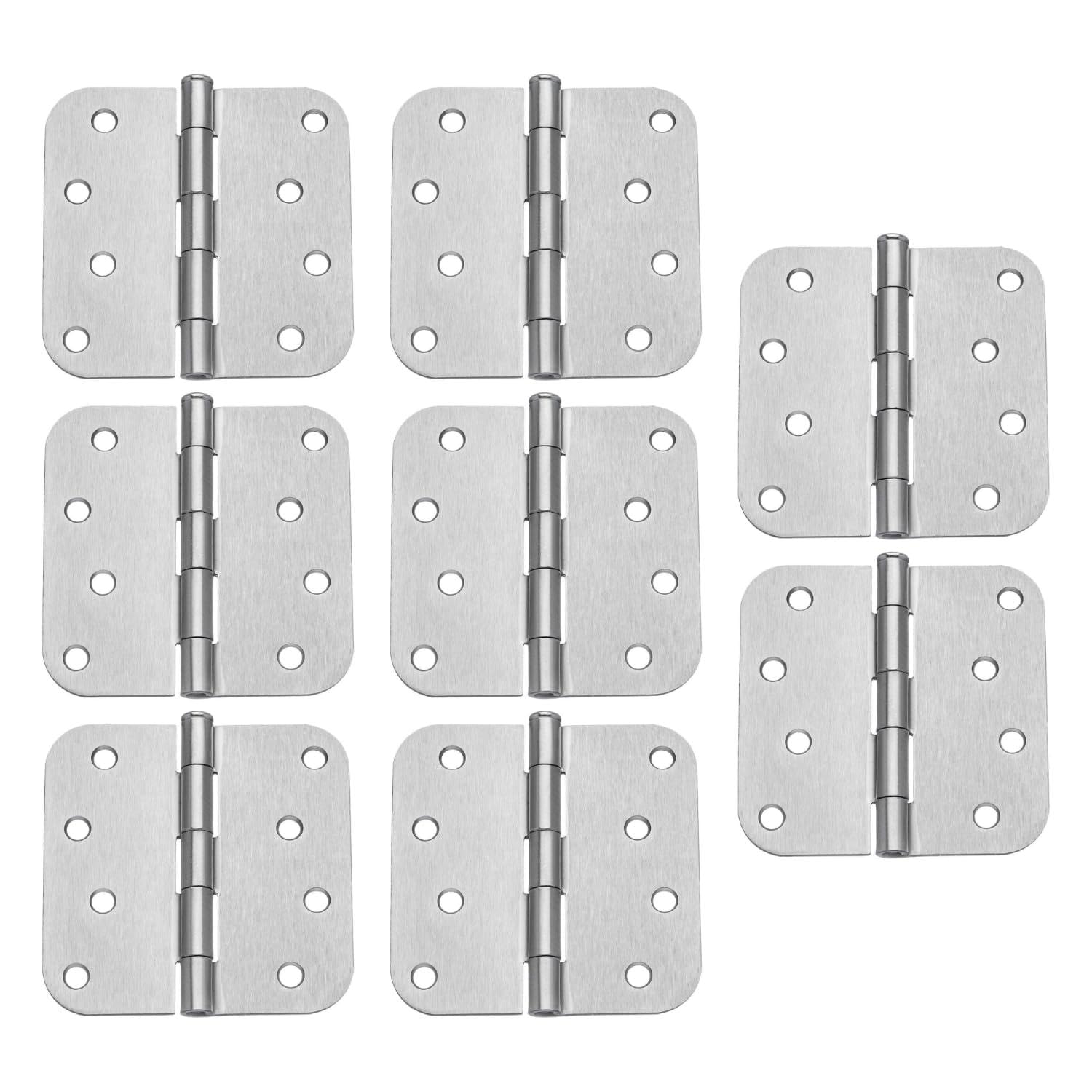 Dynasty Hardware 10,2 cm Tür Scharnier 5/20,3 cm Radius Ecke, Satin Nickel, 8er Pack