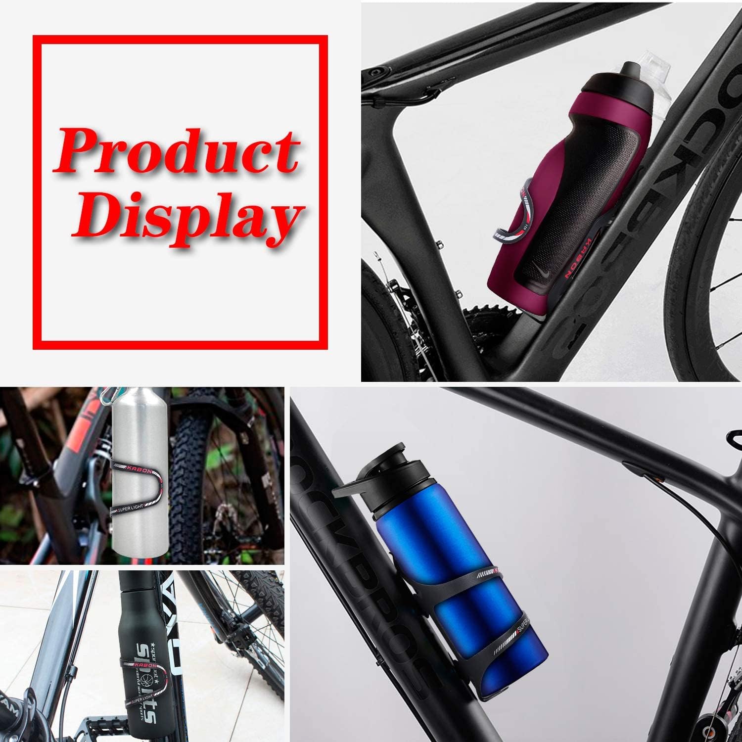 KABON Bike Water Bottle Holder, Lightweight Bicycle Alloy Aluminum Side Load Water Bottle Cage Brackets for Road Bike MTB - Image 4