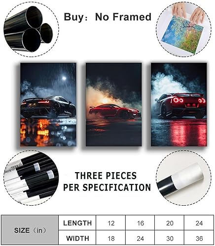 Miniatura 2 de 3 pósteres de auto GT R, póster de Supercar, impresiones artísticas para paredes, auto de carreras vintage, arte de pared para dormitorio de niños